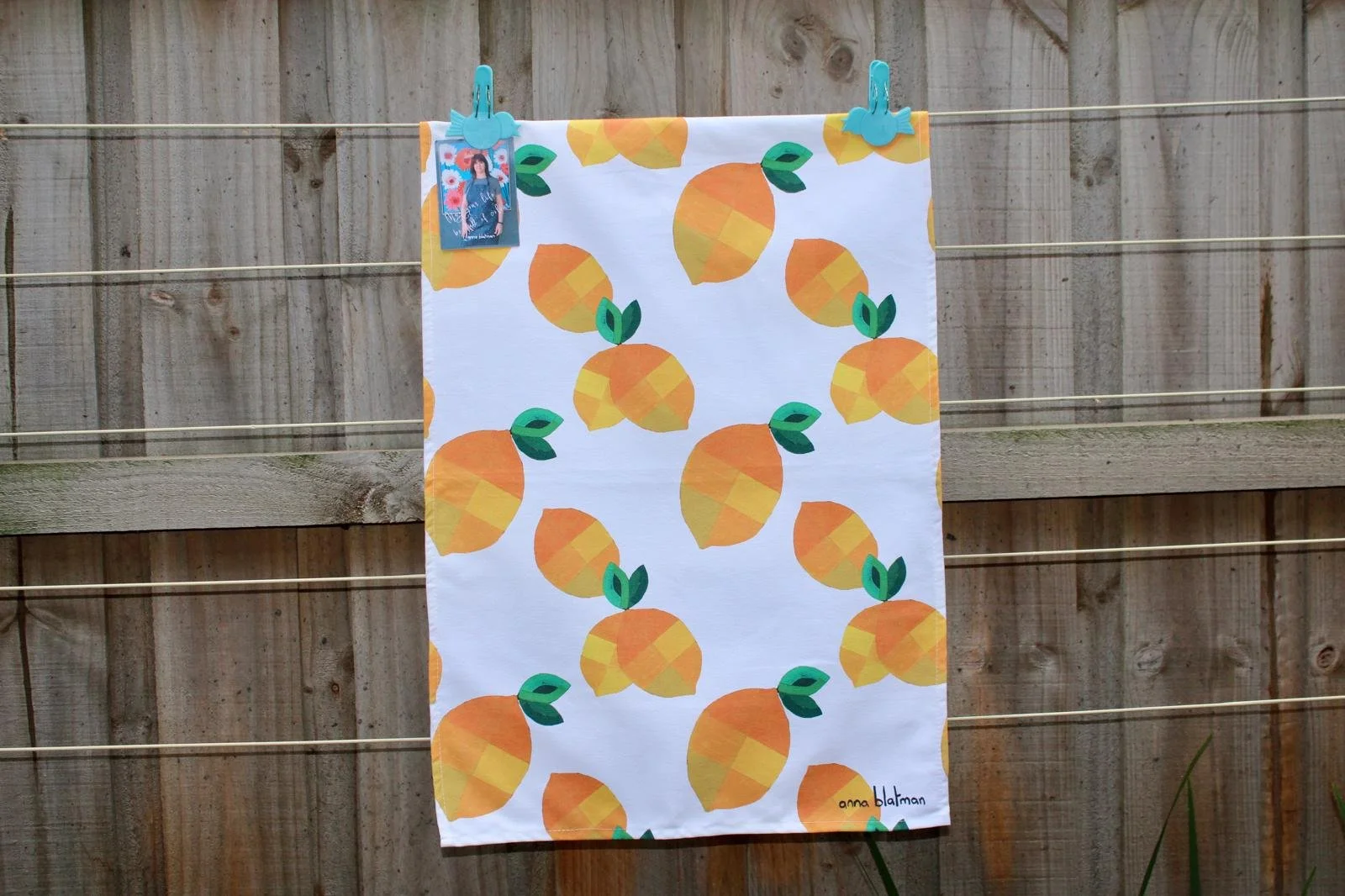 NEW  Anna Blatman  Lemon  Cotton  Tea Towel