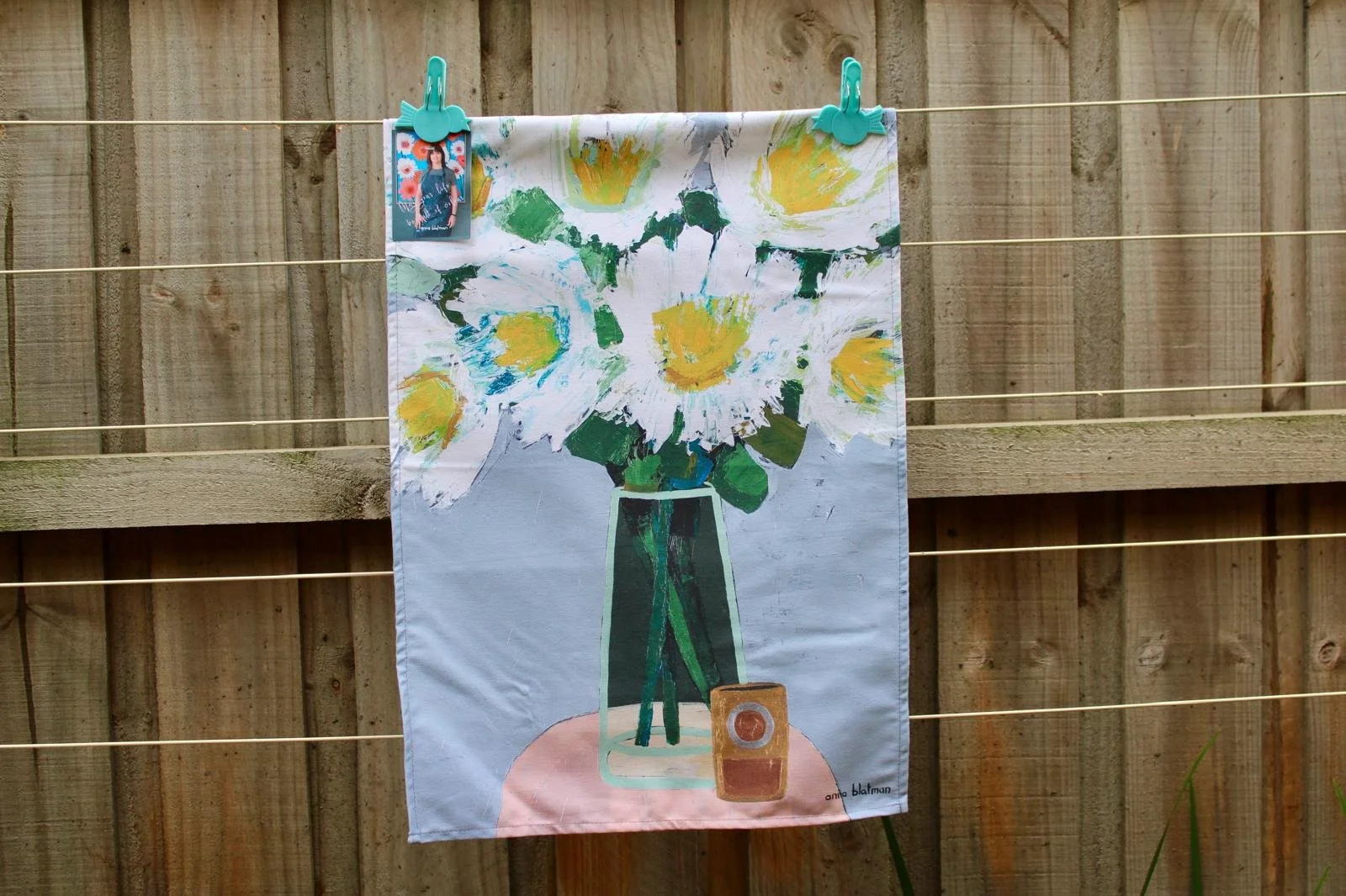 NEW  Anna Blatman Daisy 100 % Cotton Tea Towel