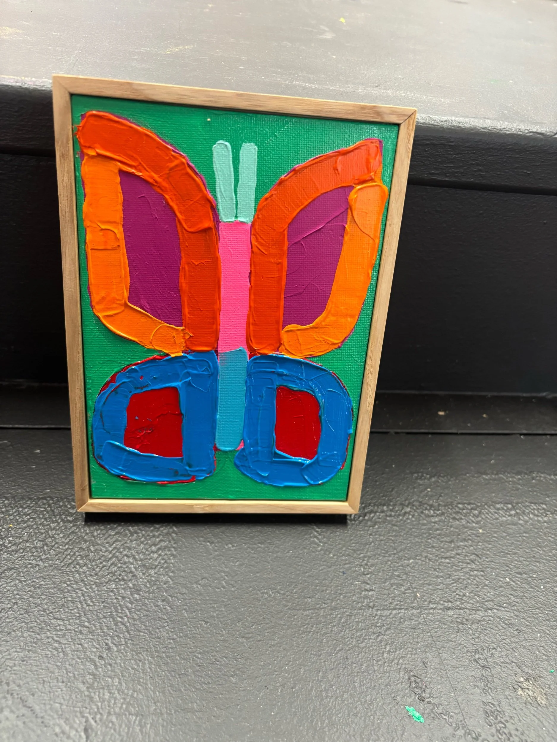 Anna Blatman Original  Billy Butterfly Postcard Framed