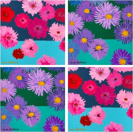 NEW Anna’s Kai Daisies and Maffin coaster  Set of 4 Coasters