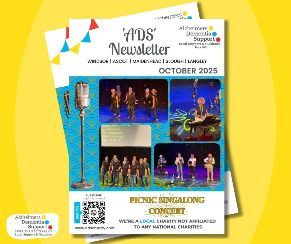 Our October Newsletter is out now! Catch up on our latest activities and news by following this link 👉 https://bit.ly/OCT25-NL 

Happy reading! 📰

#ADSCharity #AlzheimersDementiaSupport #BerkshireCharity #DementiaSupport #Maidenhead #Ascot #Windsor