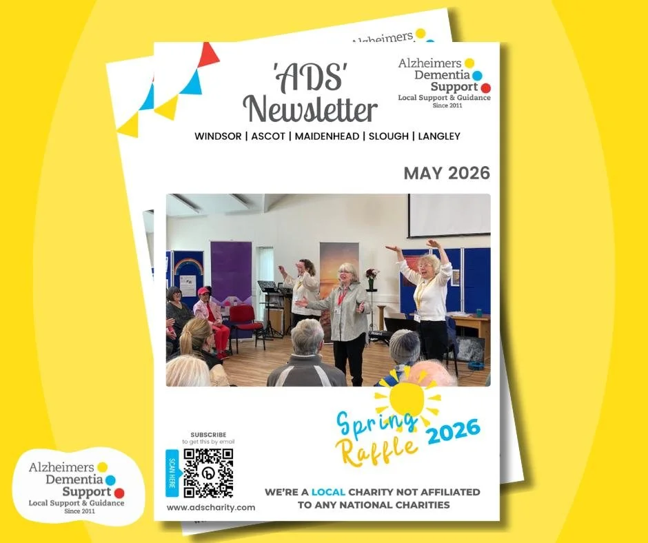Our May Newsletter is out now! Catch up on our latest activities and news by following this link
👉  https://tinyurl.com/ADS-MAY26NL 
Happy reading! 📰

#ADSCharity #AlzheimersDementiaSupport #BerkshireCharity #DementiaSupport #Maidenhead #Ascot #Win