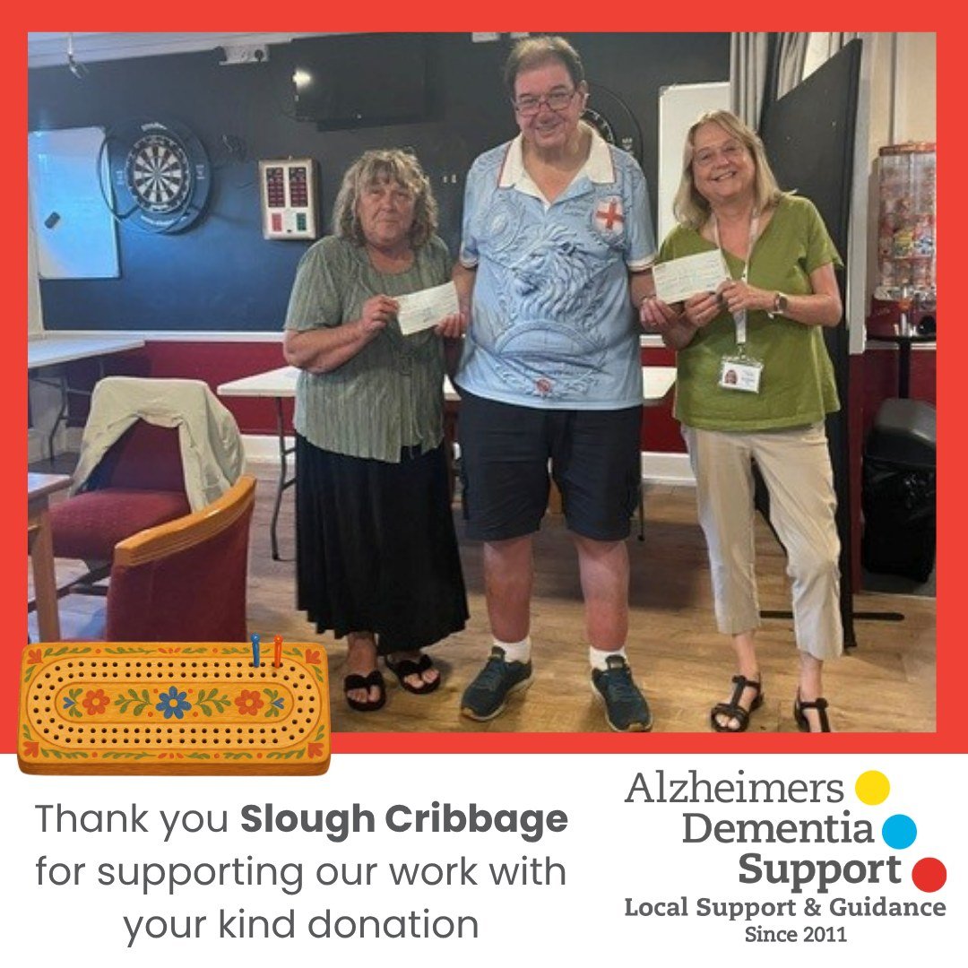 In July Senior Dementia Advisor Terrie Hall was invited to Slough Cribbage&rsquo;s AGM at Britwell Working Mens Club. We received a donation of &pound;800.00 (picture Terrie, Mandy Gunn from Special Voices with Slough Cribbage Chairman Paul). It was 