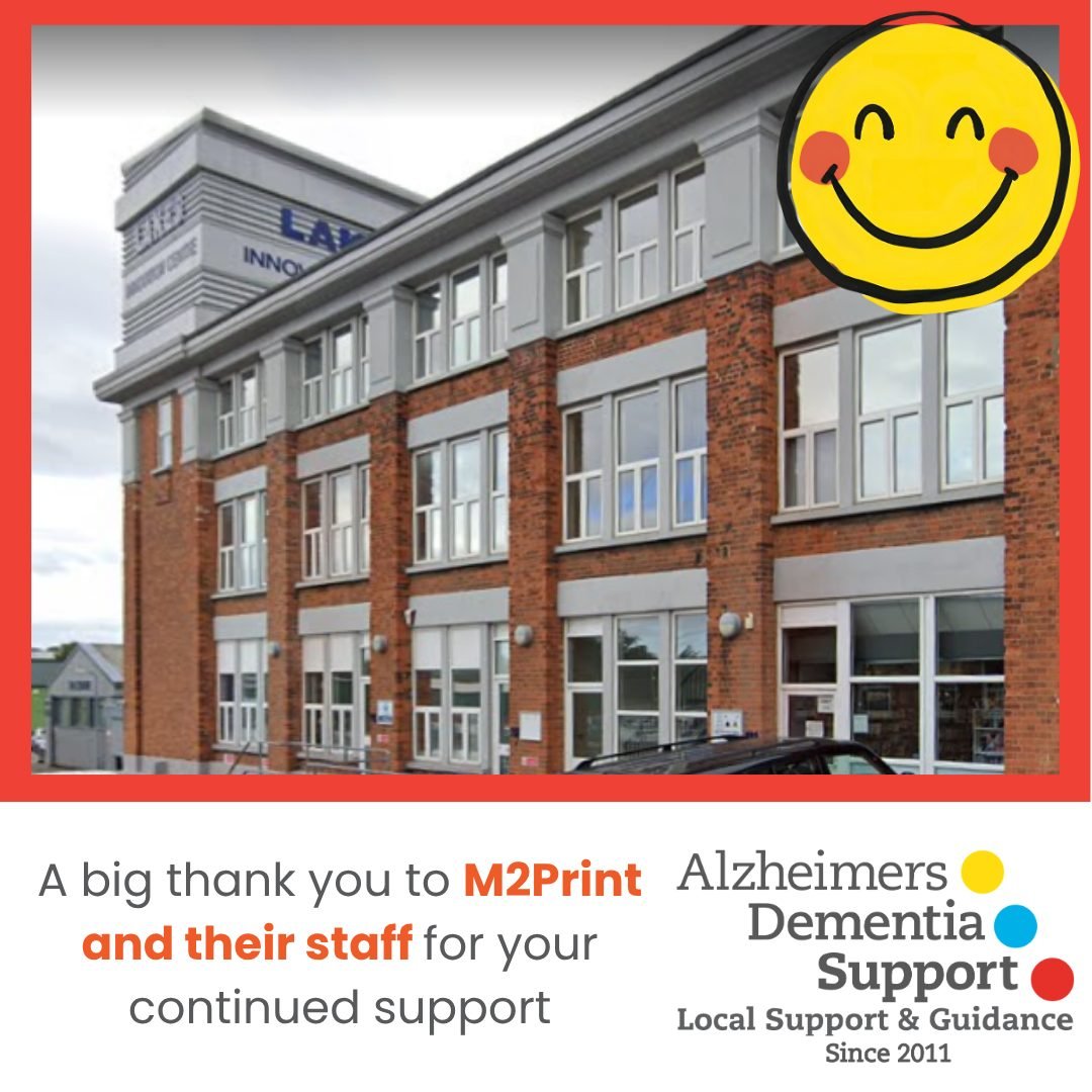 A big thank you to M2Print Limited and all their staff for their ongoing support of our charity. We could not be more grateful. Your support makes a huge difference to our members whose lives are affected by Dementia. 💛🩵 ❤️