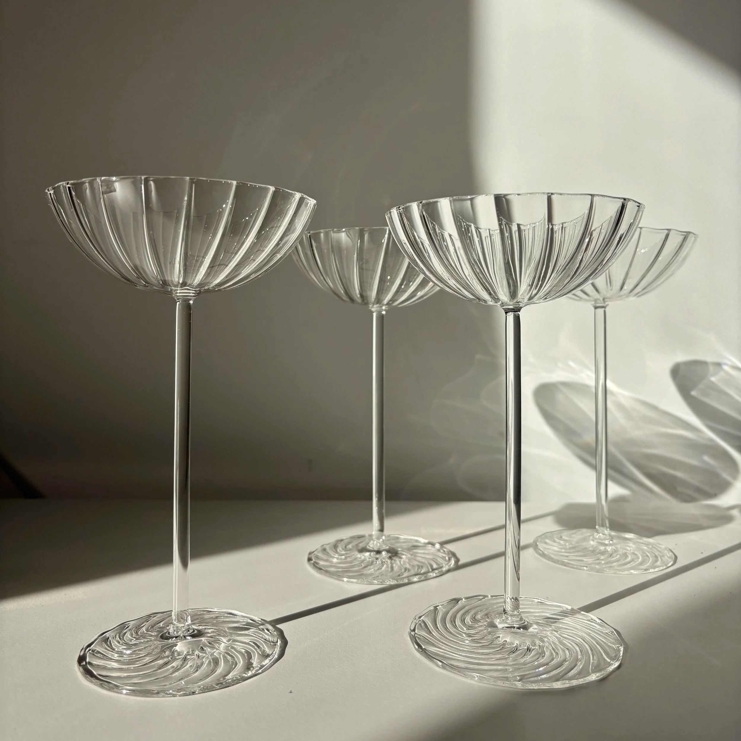 Set of mini cocktail glasses ideal for champagne or martini
