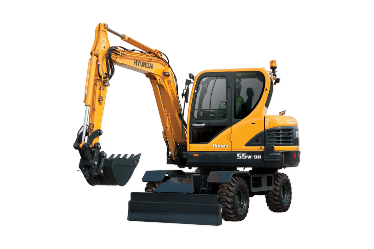 Kaivinkone, pyöräalustainen 5,0-6,0t + roto