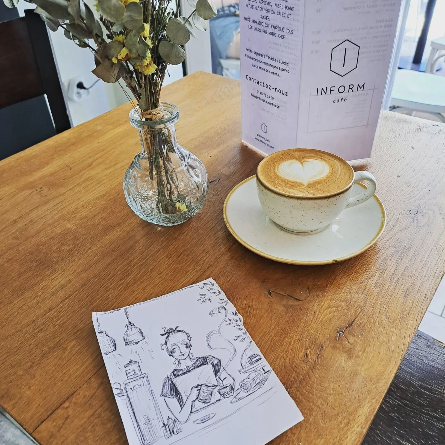 Quand tu te fais tirer le portrait sans le savoir. 
Merci @elisavetaki_ 

#coffeeshop #neighbourhoodcafe #coffeelover #illustratrice #goodcoffee #goodfood #goodvibes #madewithlove #inform
