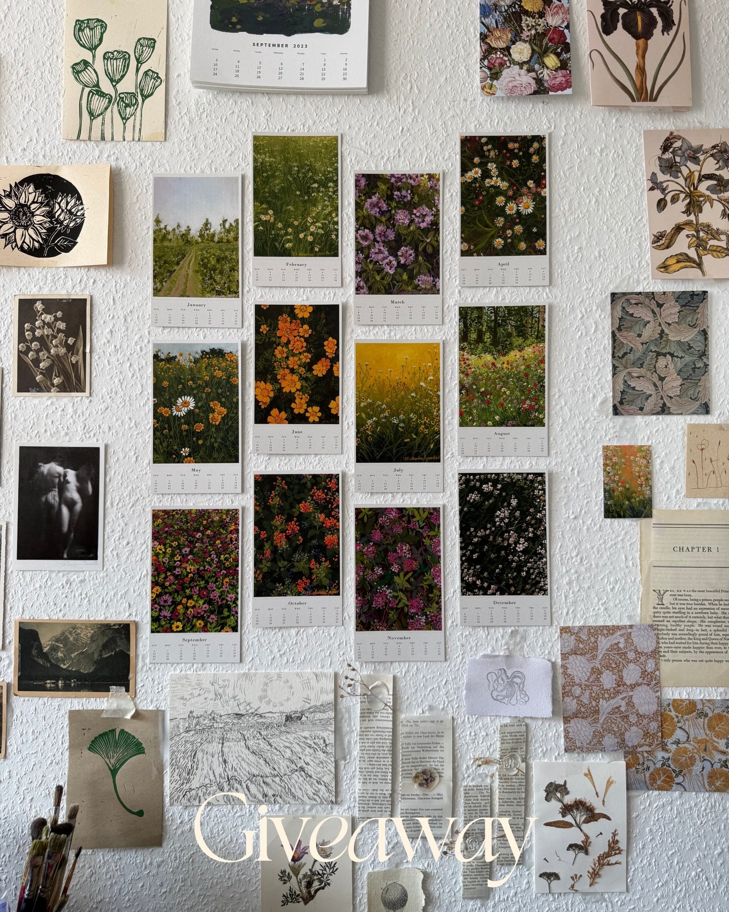 Giveaway ✨
I love doing these every year but I wanted to make it extra big this time around!!!! 

You can win one wildflower studies calendar for 2026 as a set, a craft paper booklet, a DIN A4 sized Fine Art print on Hahnem&uuml;hle etching paper (of
