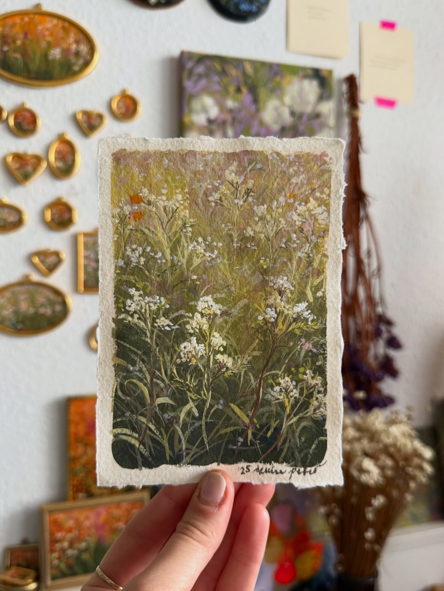 &bdquo;Achillea nobilis&ldquo;, 2025, gouache on handmade paper