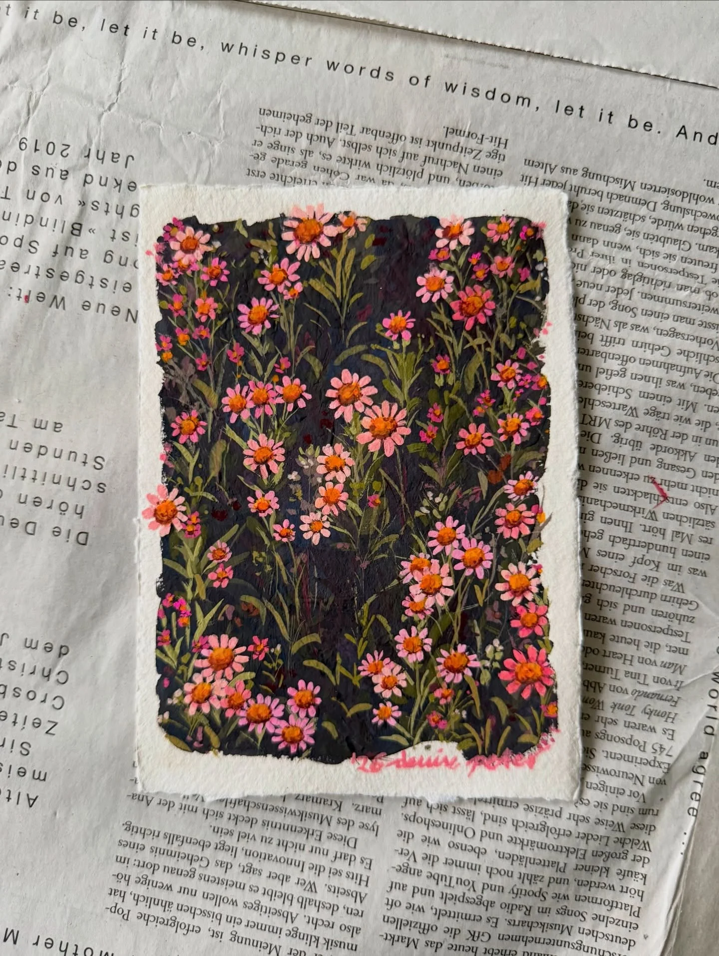 &bdquo;Aster novae-angliae&ldquo;, 2026, gouache on handmade paper