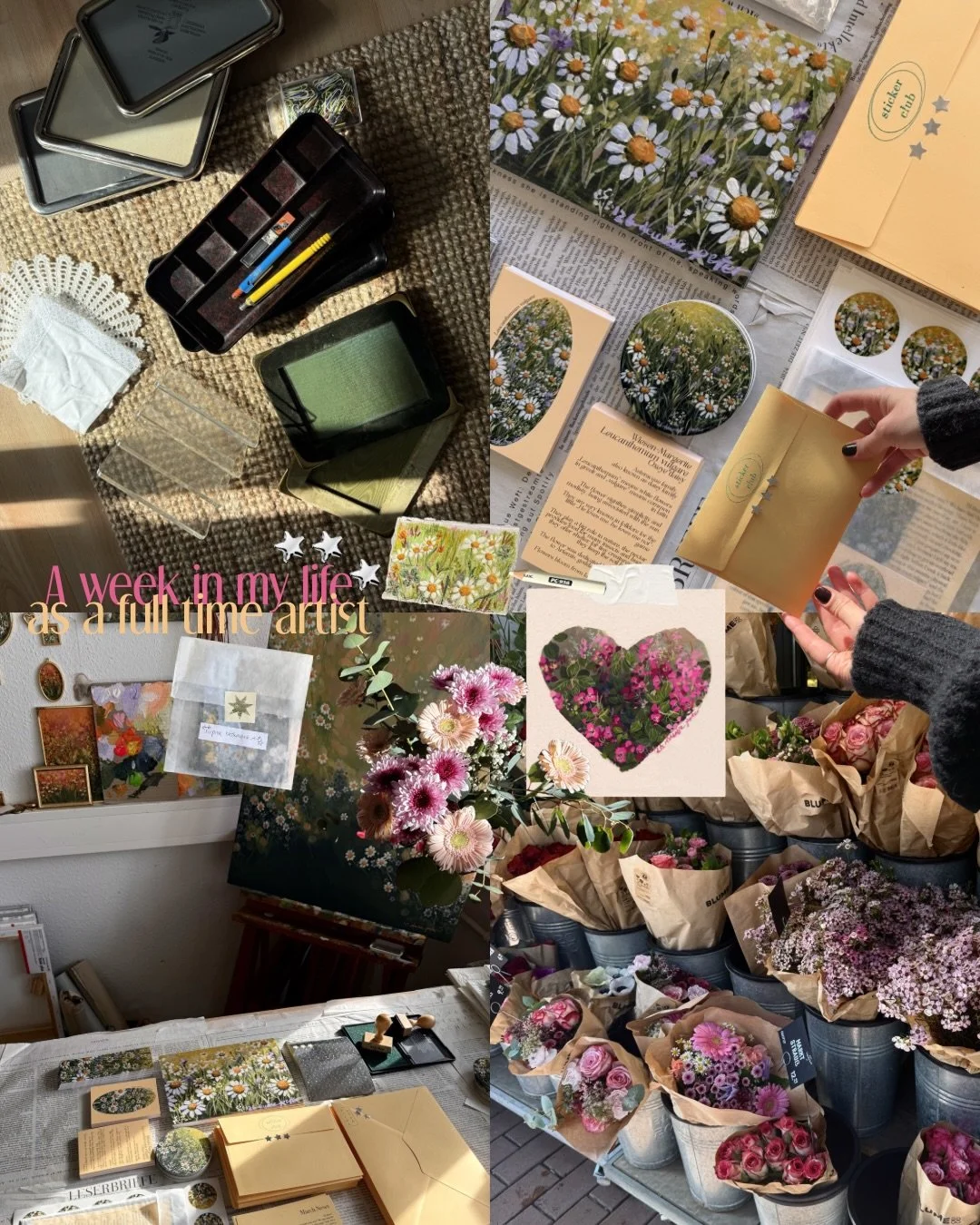 A week in my life as a full time artist - very fun week with lots of flowers!🌷
