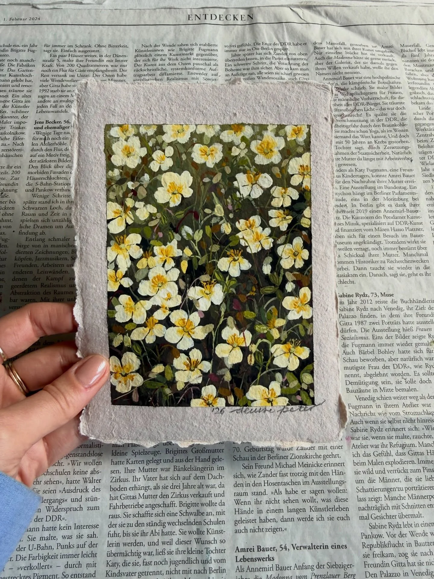 &bdquo;Helianthemum&ldquo;, 2026, gouache on handmade paper