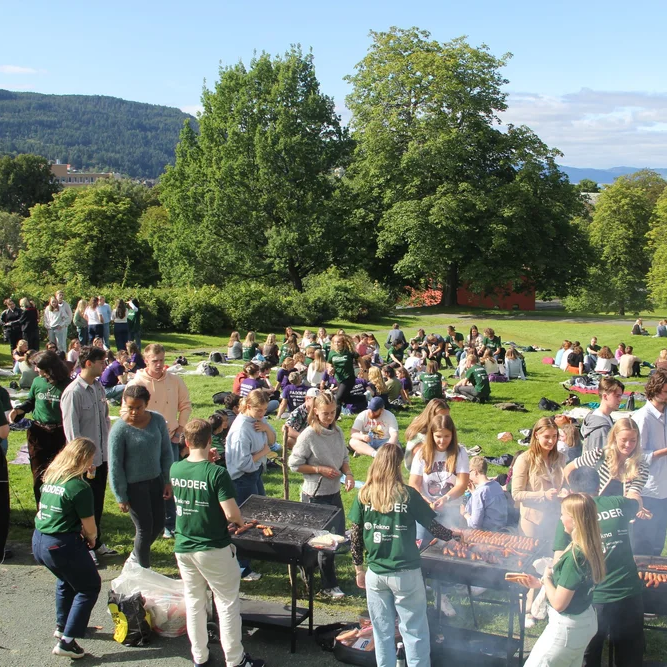 Grilling i Høyskoleparken med fadderne