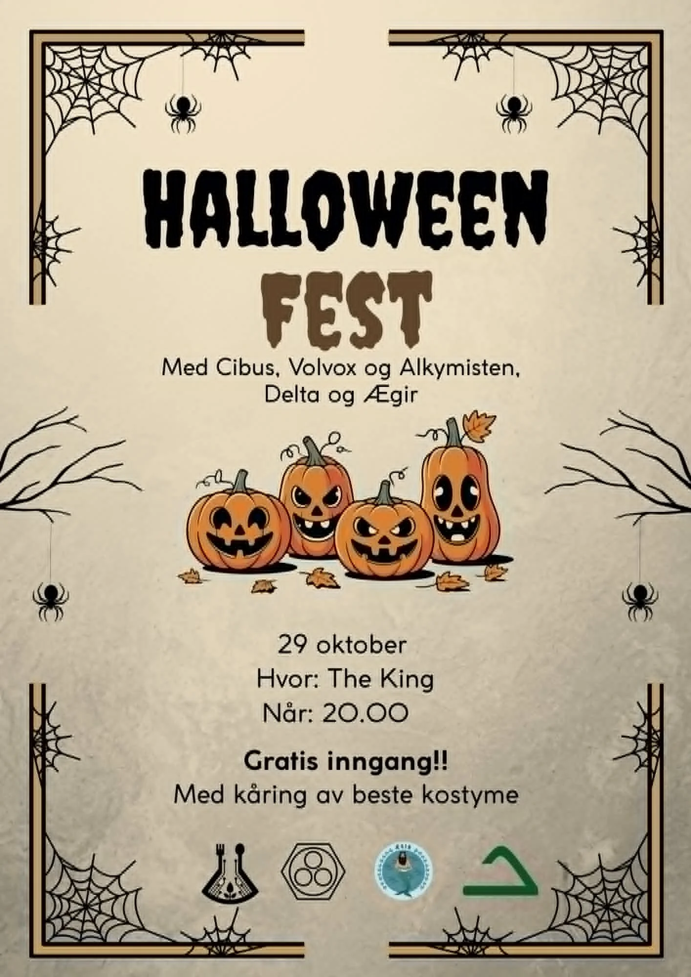 Halloweenfest på The king med Cibus, Delta og Ægir