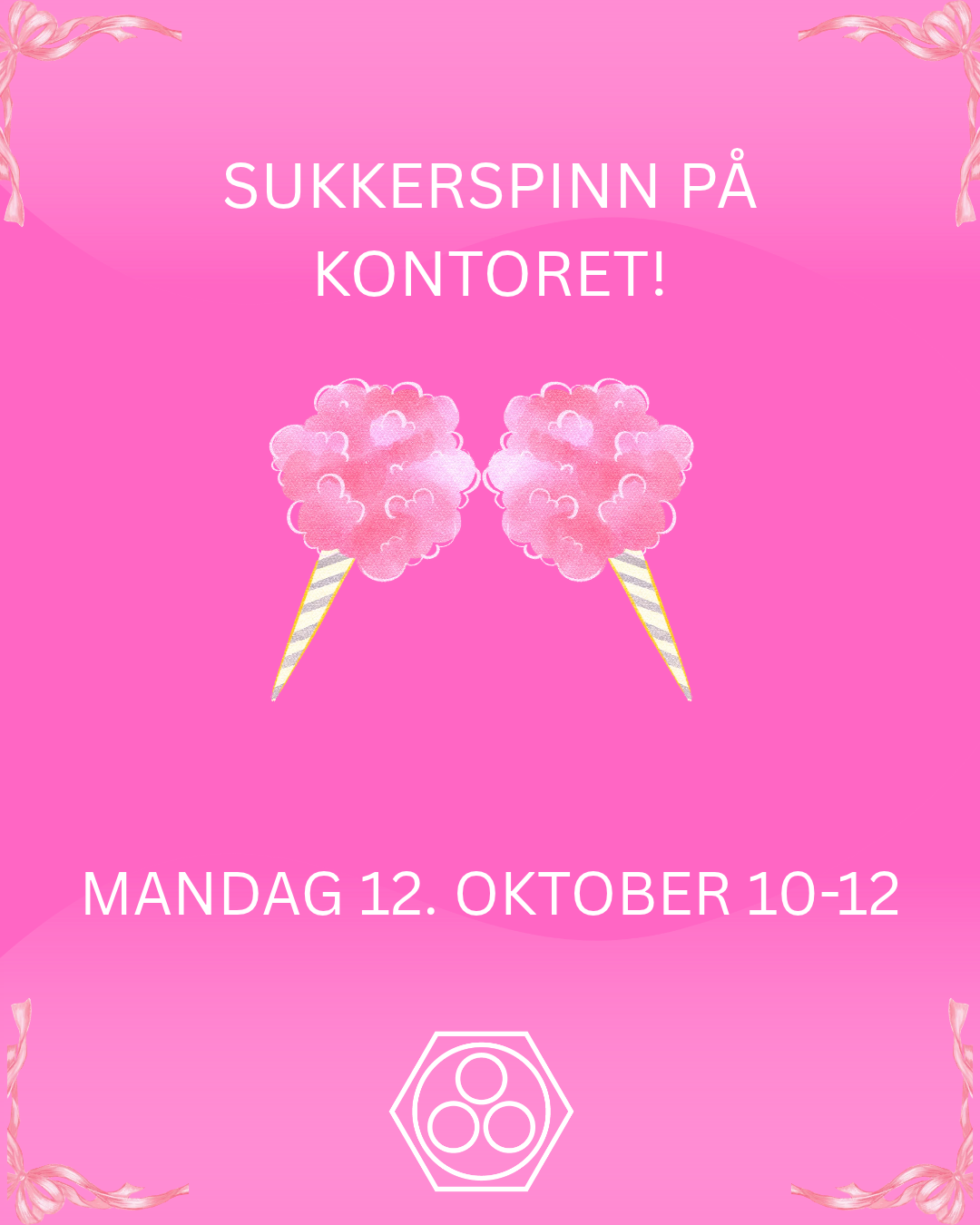 Sukkerspinn på kontoret (Rose sløyfe mål!) 