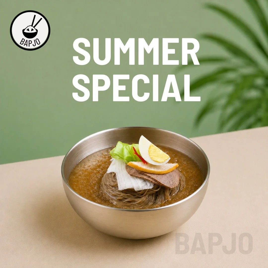 Cool, refreshing and full of flavour &mdash; Nangmien is here for summer.
Our Korean cold noodles are the perfect dish for warm days, served with crisp toppings and a light, icy broth that keeps you coming back for more.
#BAPJO #KoreanFoodLondon #Lon