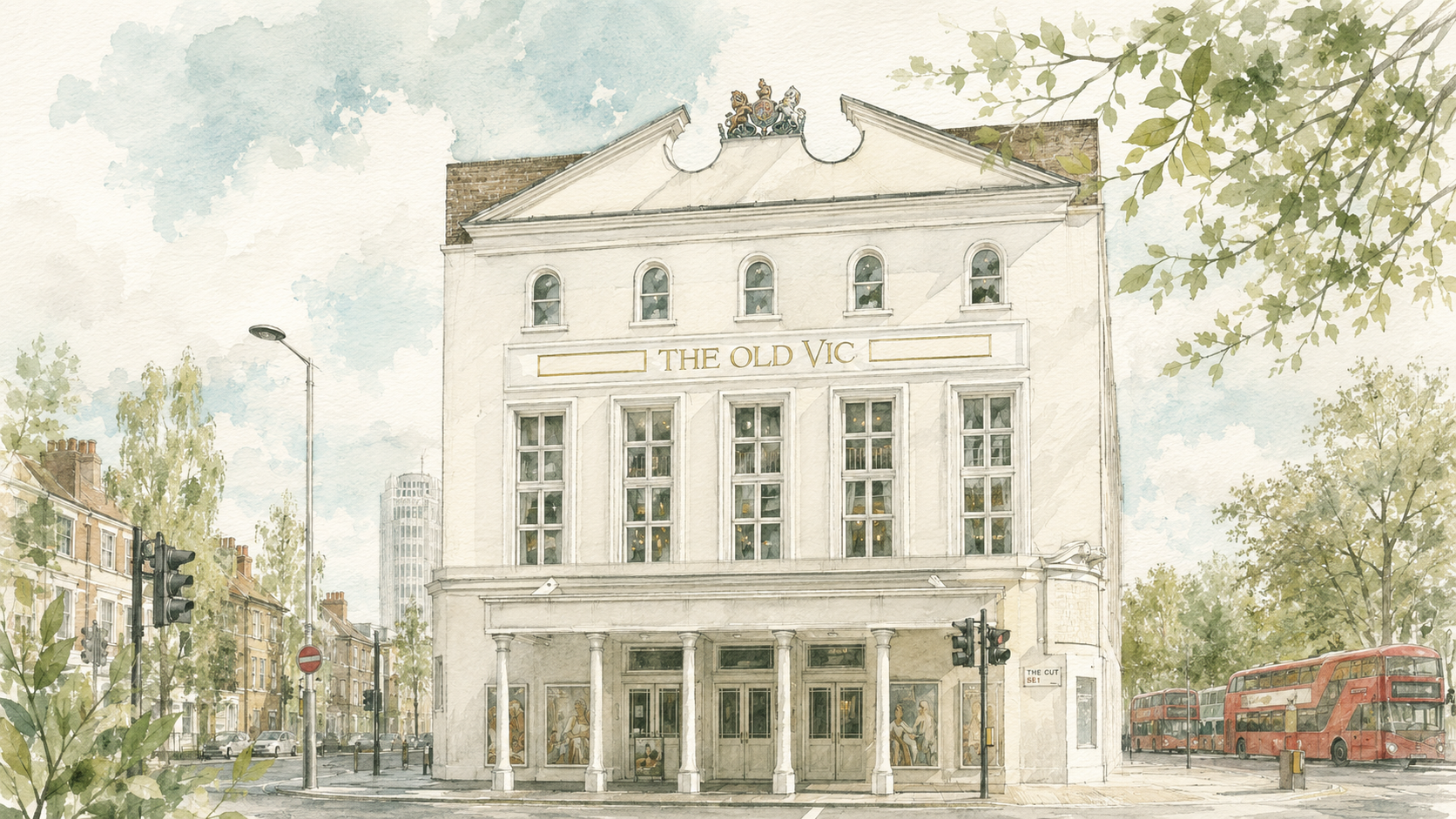 The Old Vic theatre near BAPJO Korean restaurant in Waterloo, perfect for a pre-theatre meal before a show.