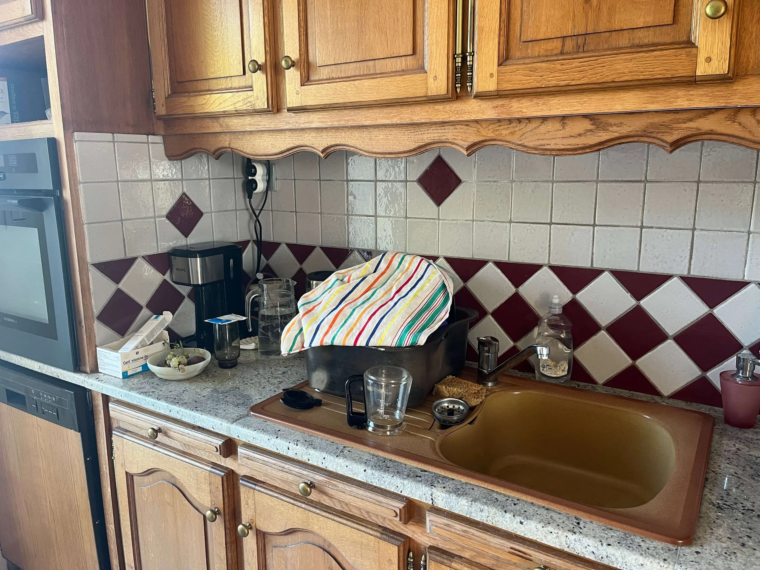 ancienne cuisine en chêne - évier