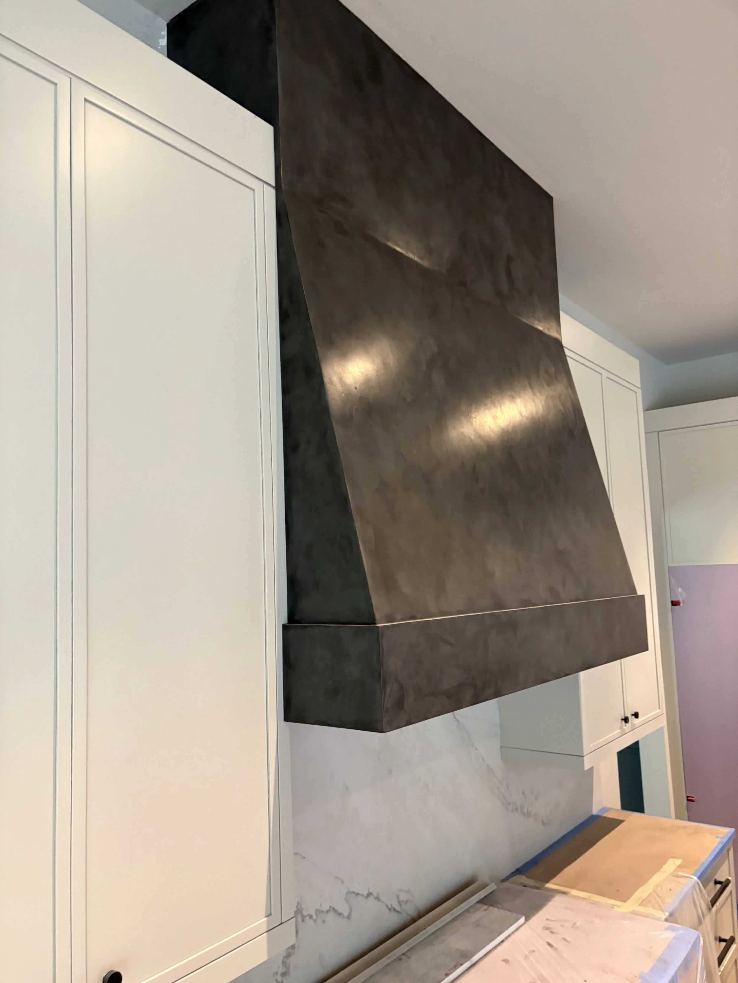 Venetian Plaster with extra black wax sheen
