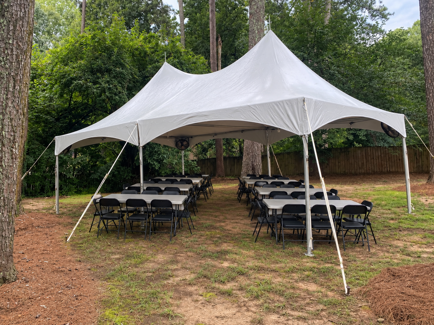 atlanta backyard large tent party