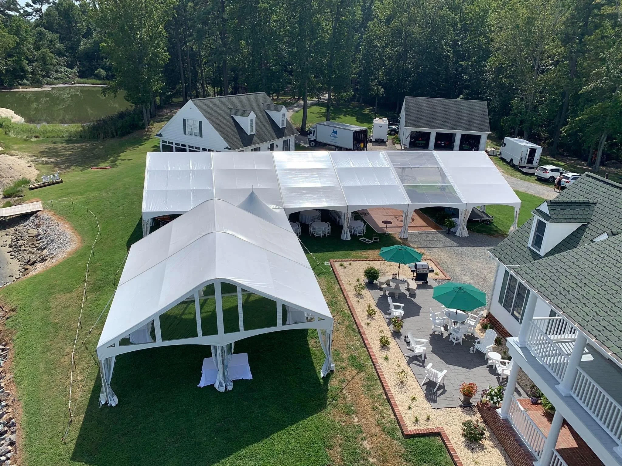 frame tent rental atlanta for a wedding with dance floor