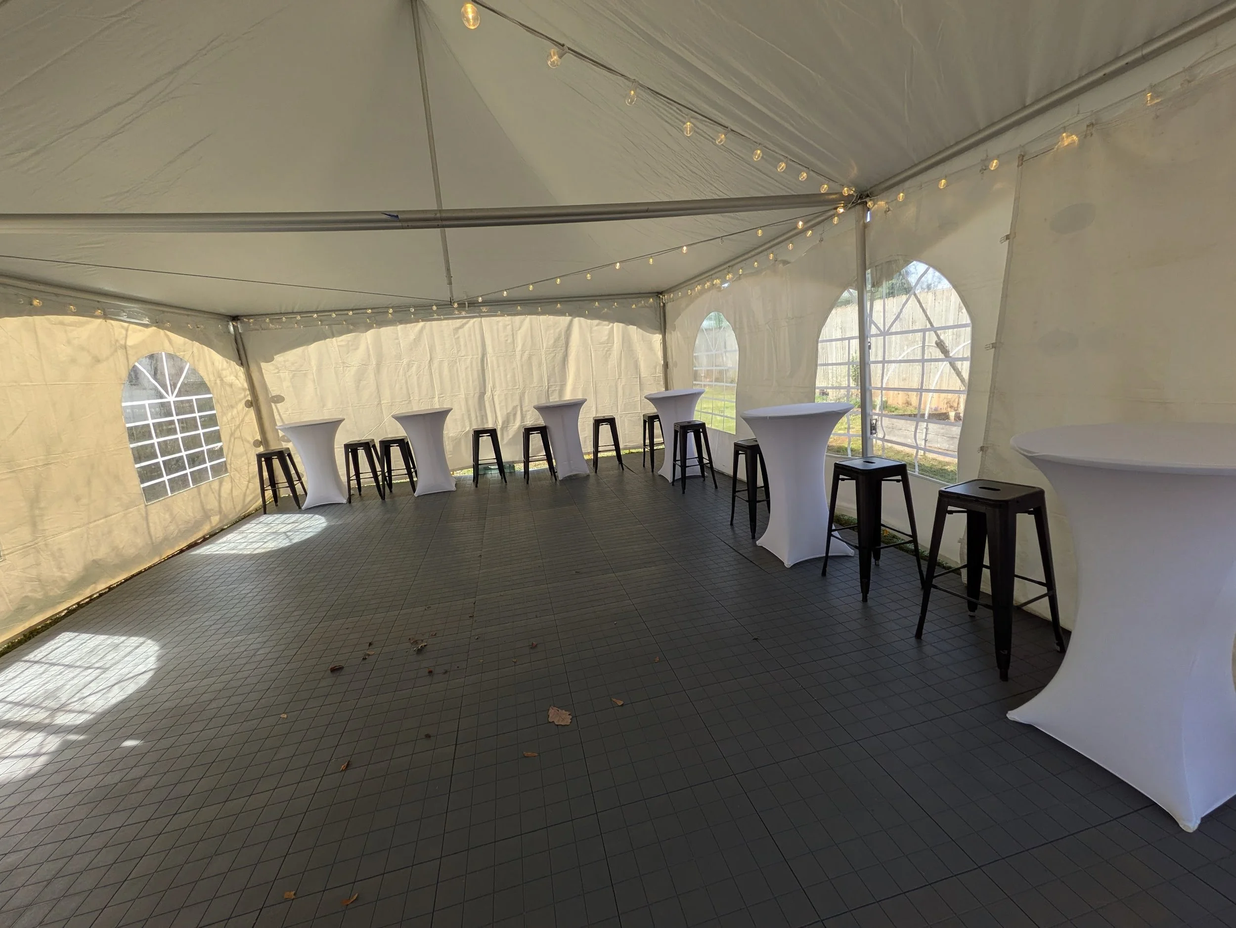 Flooring under a 20x30 tent