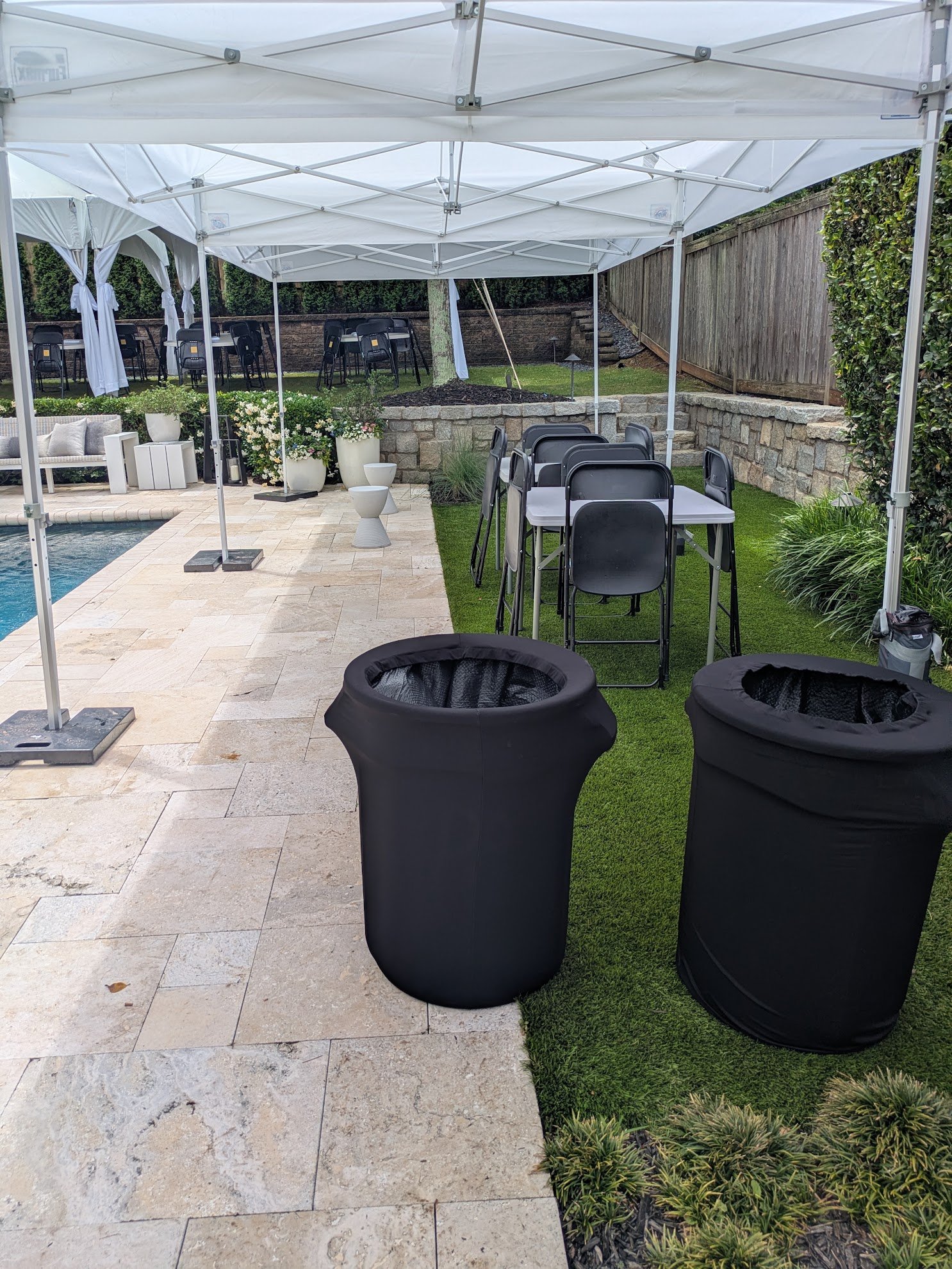 atlanta backyard party tent tables and chairs