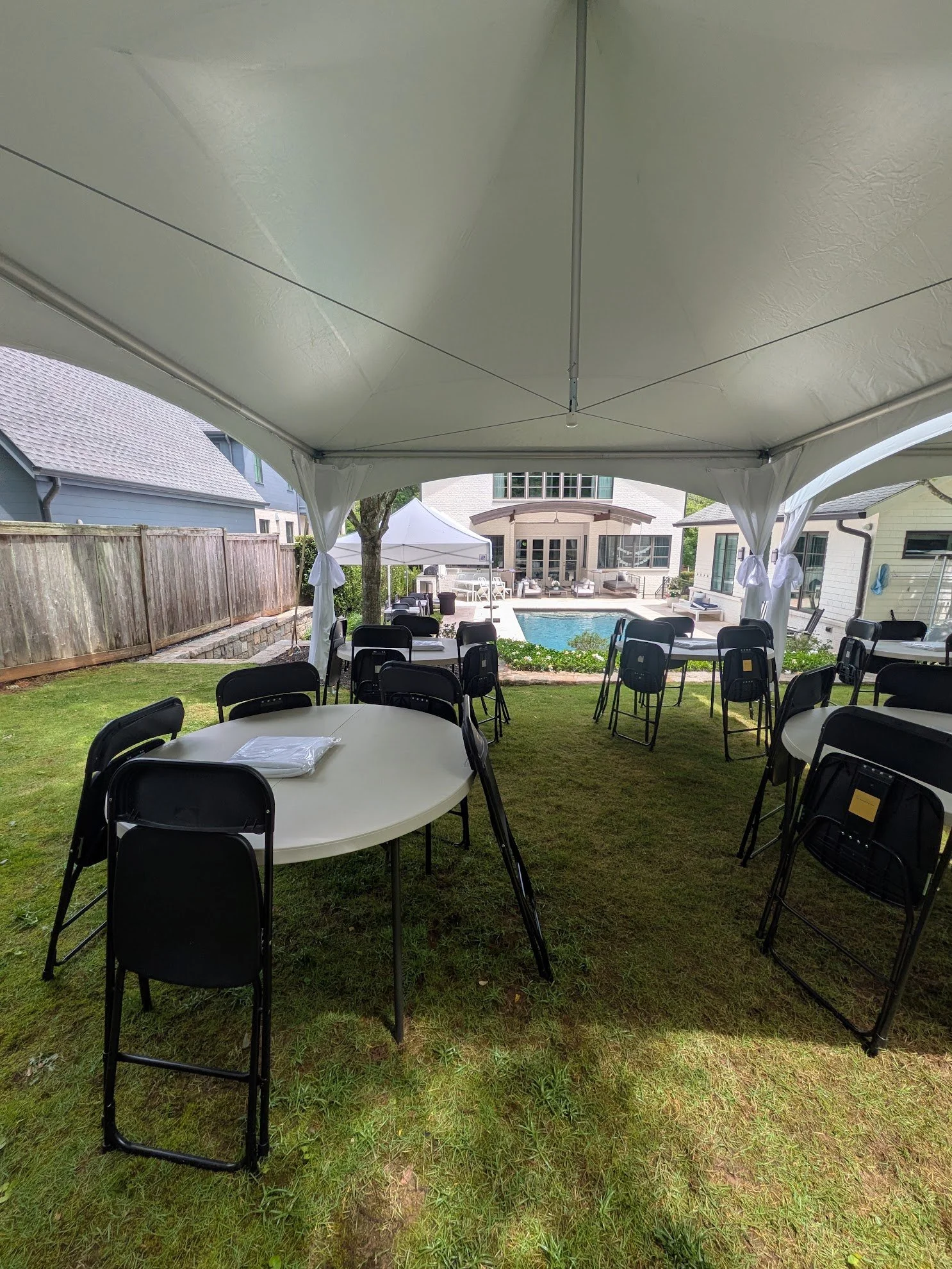 backyard pool party atlanta tent