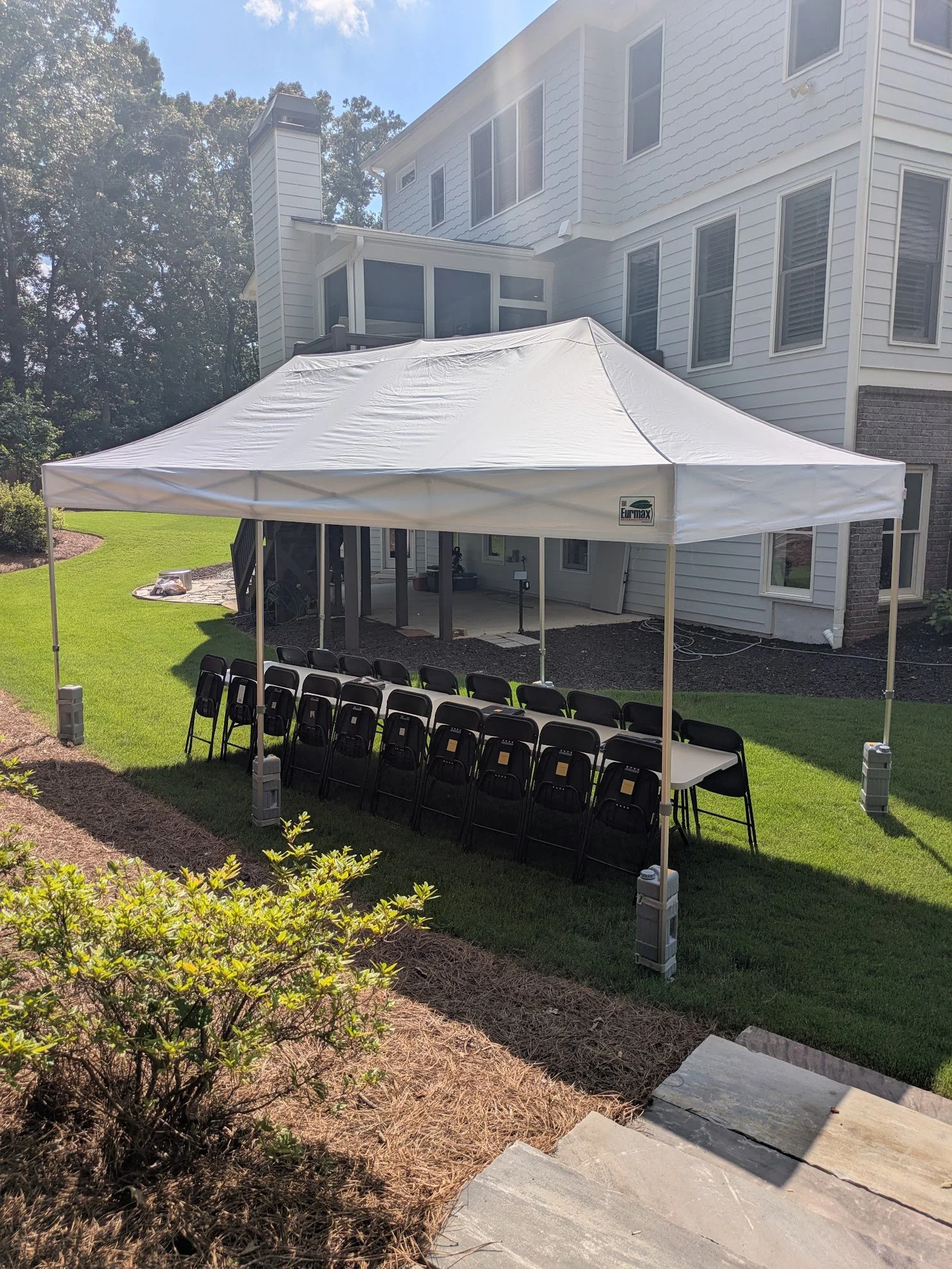pop up tent set up dinner party in atlanta