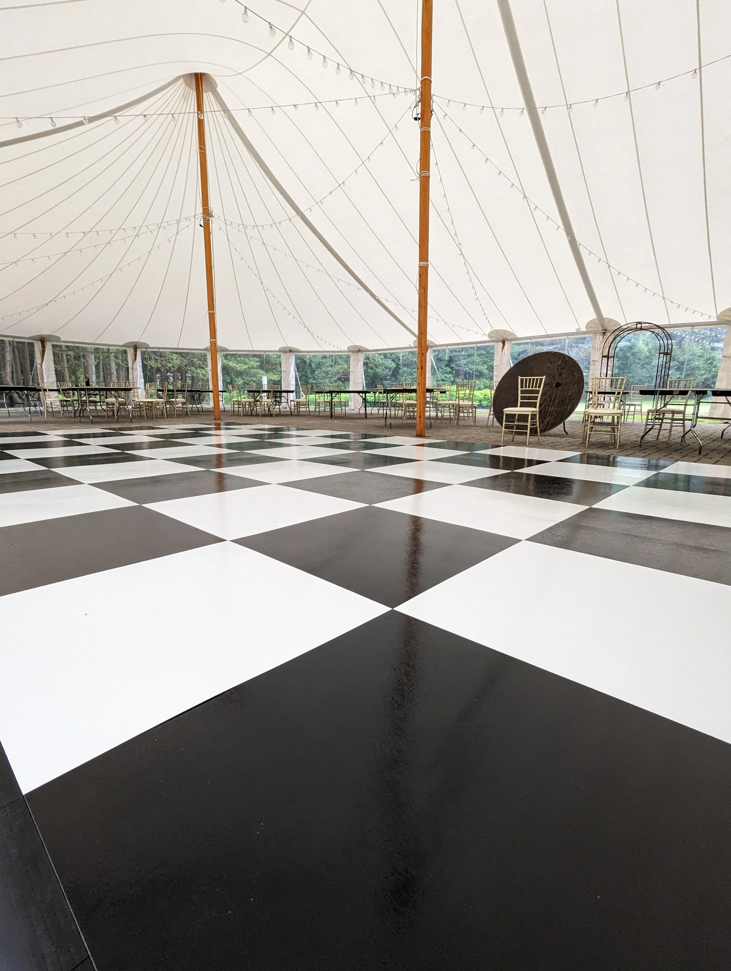 large black and white dance floor atlanta celebration
