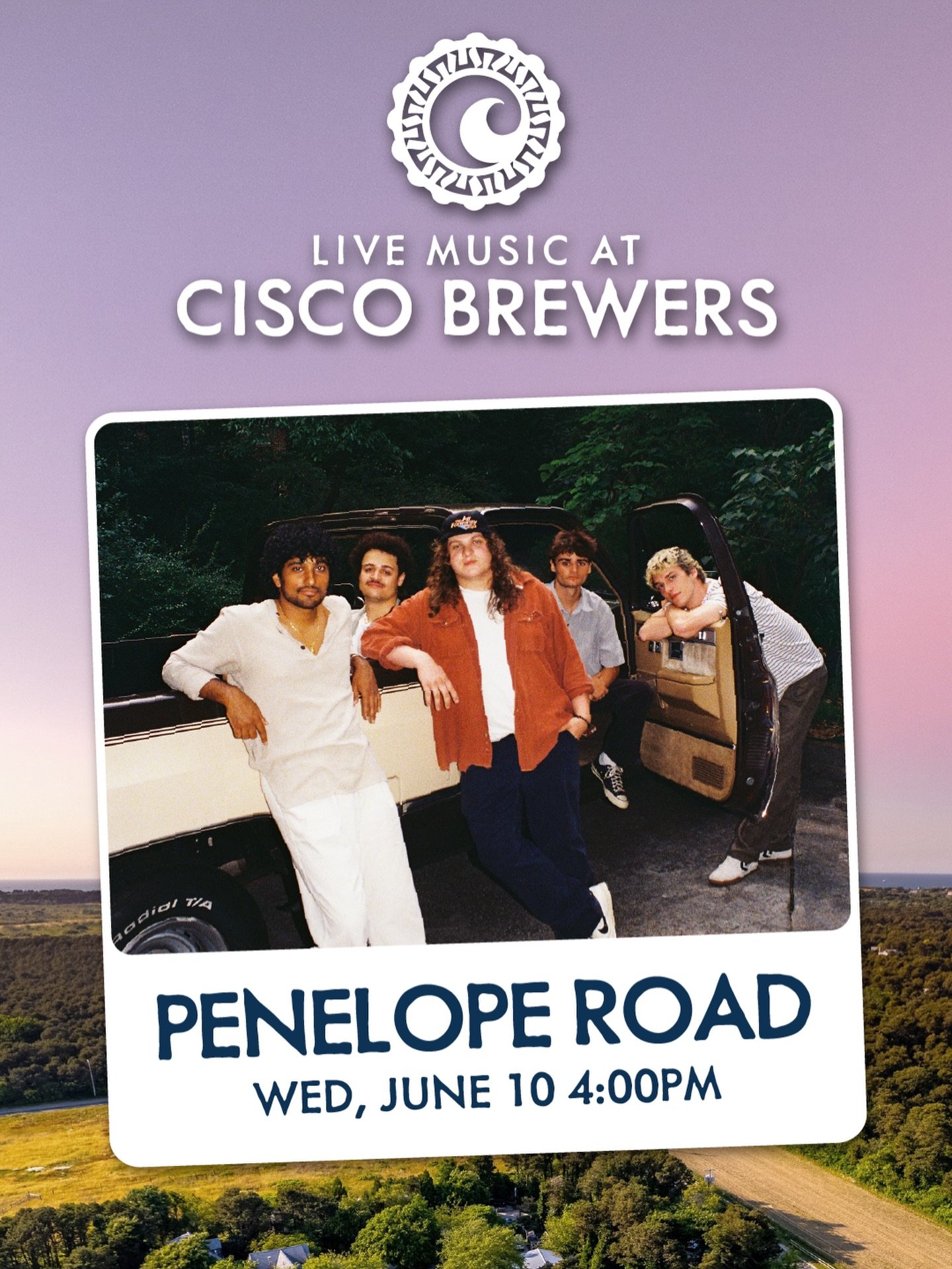 Atlanta based five piece band Penelope Road are traveling North to bring their &ldquo;Stanky Funky Junk&rdquo; rock, soul, funk to Cisco Brewers Nantucket. Their signature sound and dynamic harmonies are undeniable. Paired with the sun going down ove