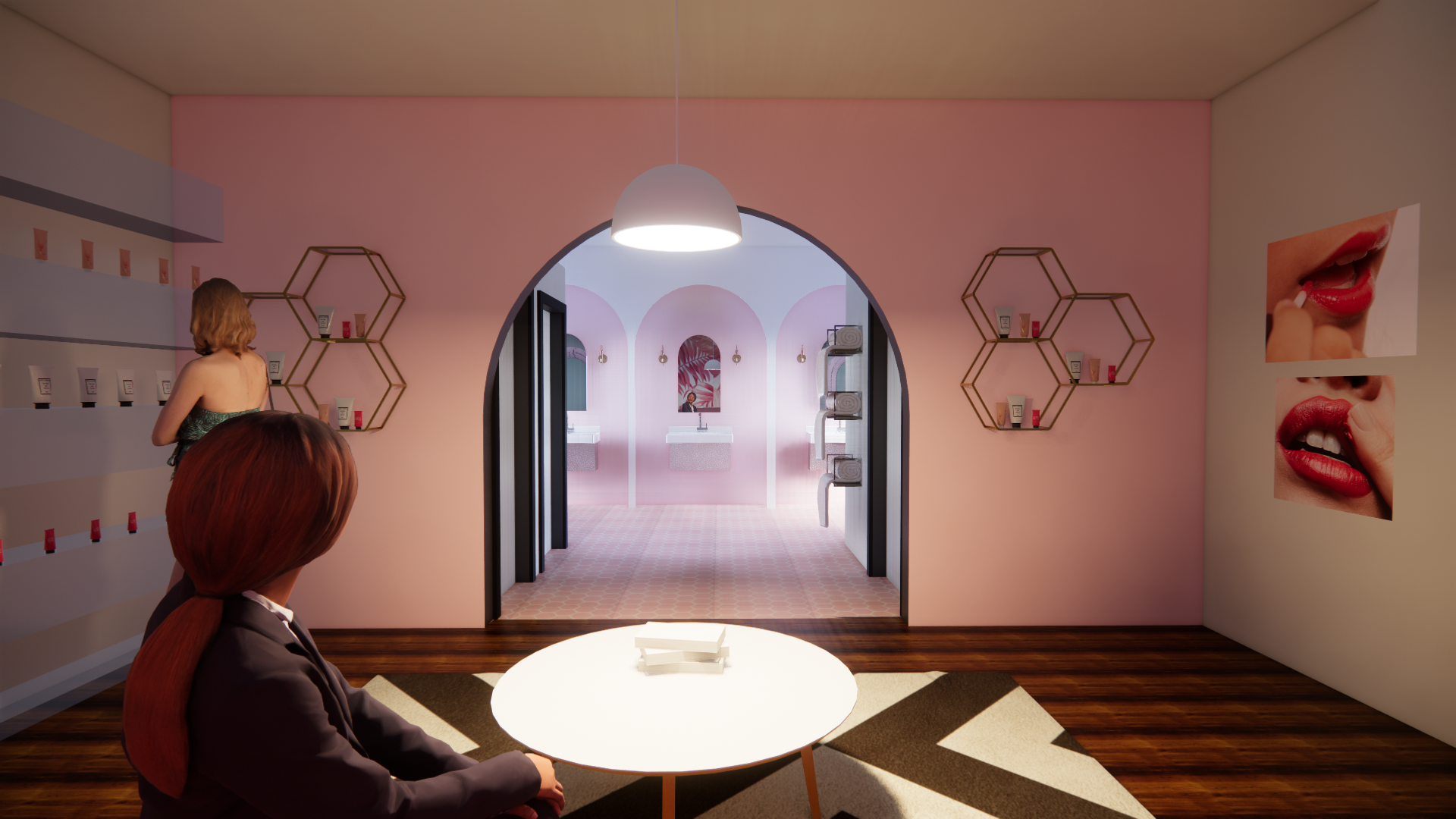 View into Restrooms