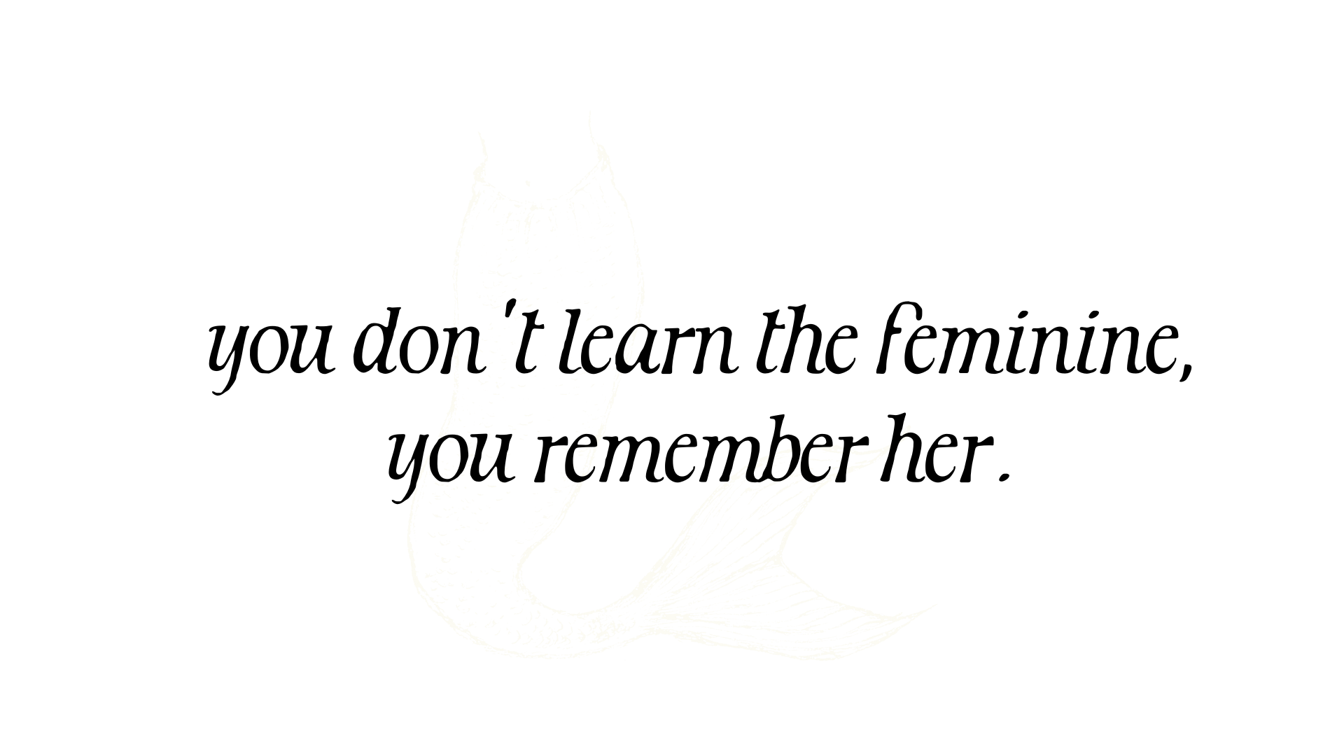 A white illustration of a fish against a black background.