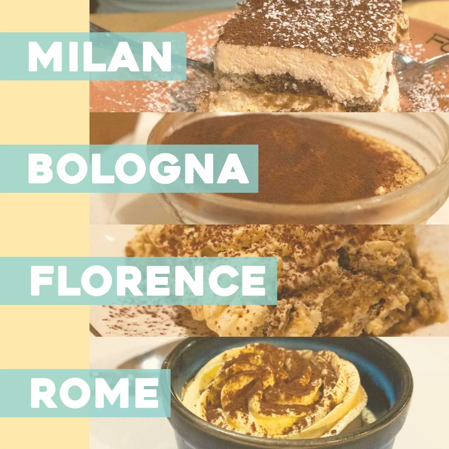 Searching for Tiramisu Across 4 Cities in Italy