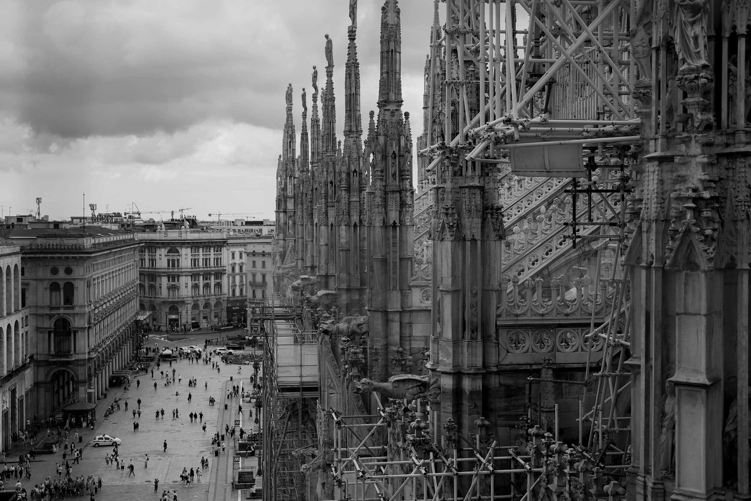 From the terrace rooftop of Duomo di Milano.