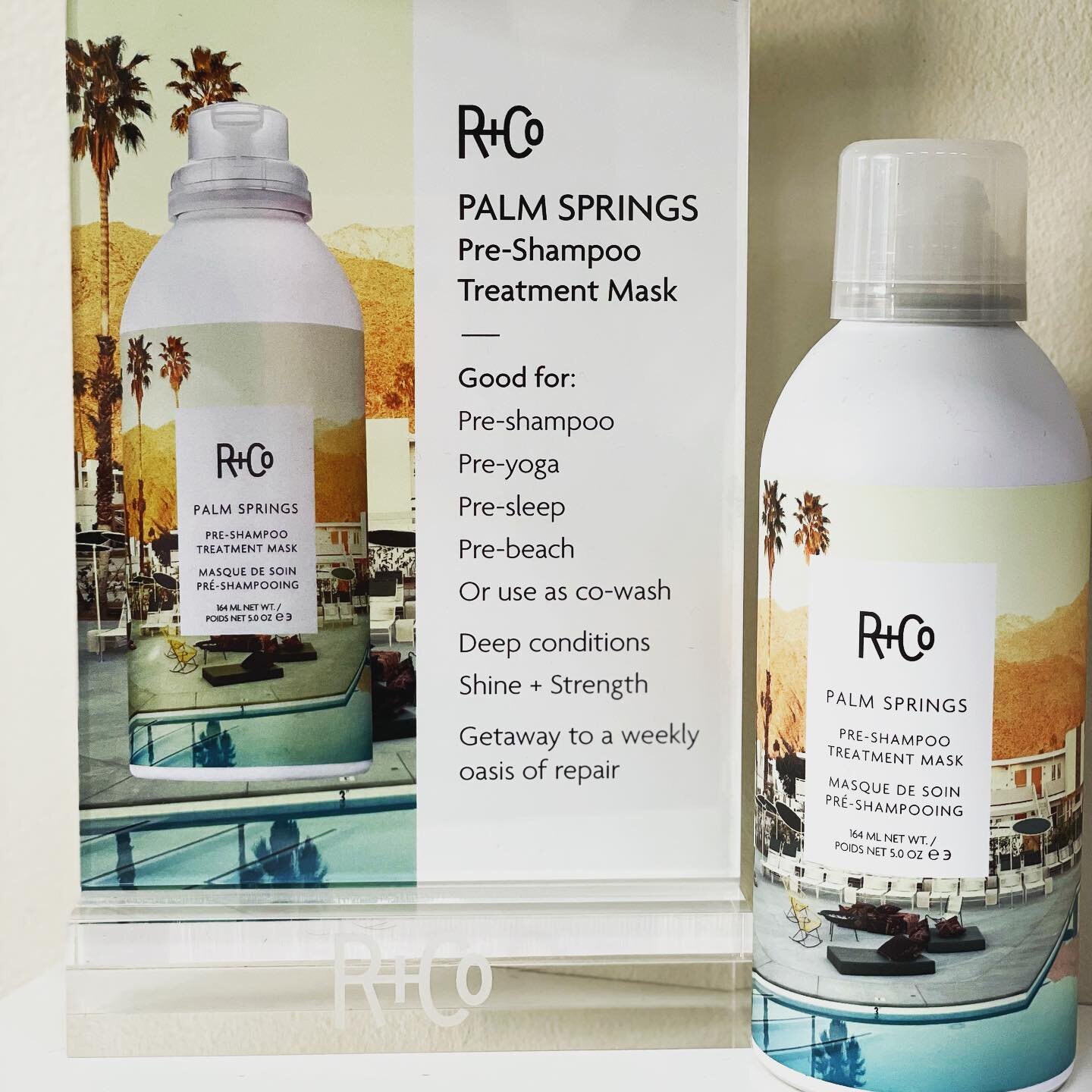 Dry January? We have a solution! R+Co Palm Springs Pre-Shampoo Treatment Mask☀️ My favorite way to use this is before a yoga class @stoneharboryoga 
&bull;
&bull;
&bull;
#randco #randcolove #dryjanuary #dryhair #palmsprings