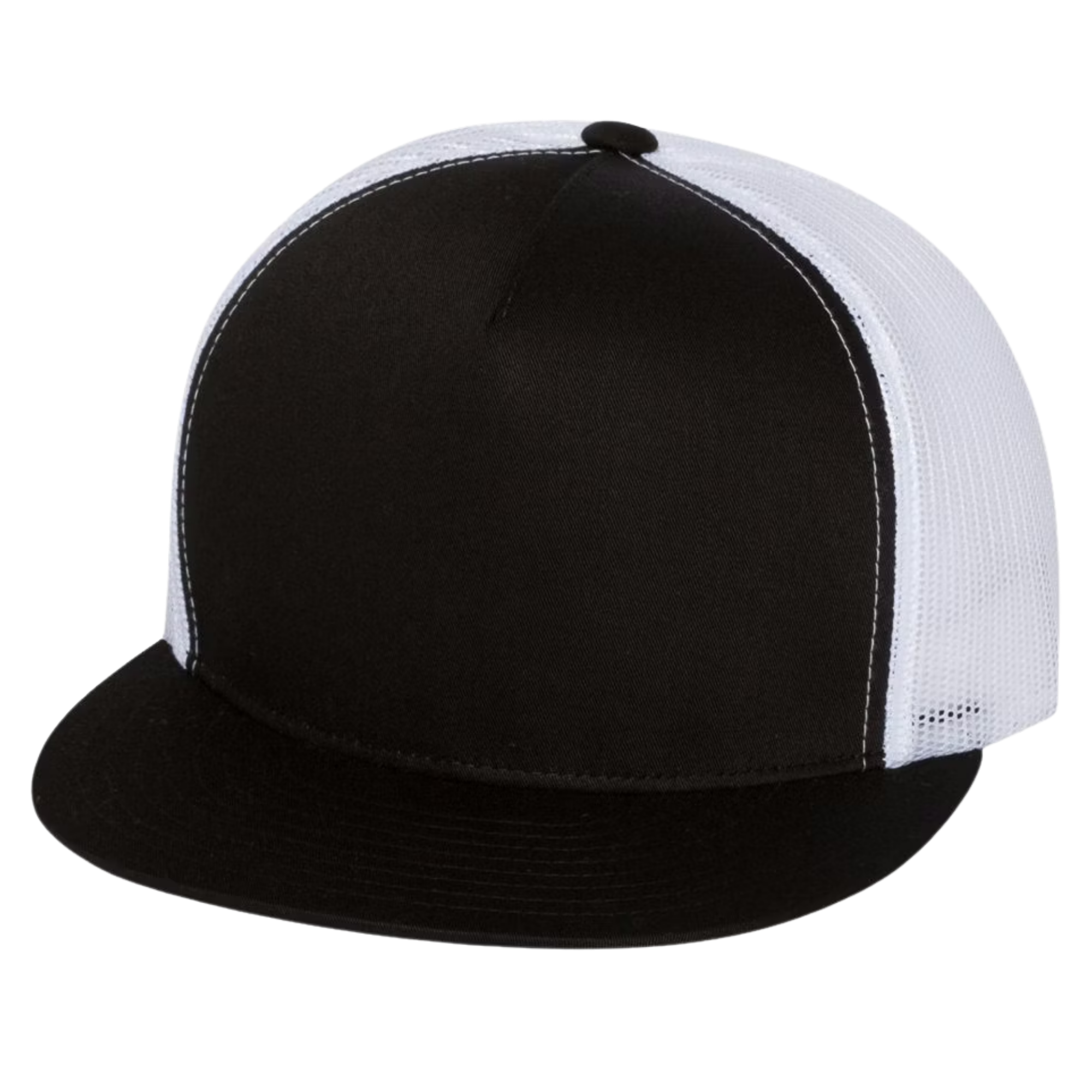 5‑Panel Flat Bill Trucker Cap