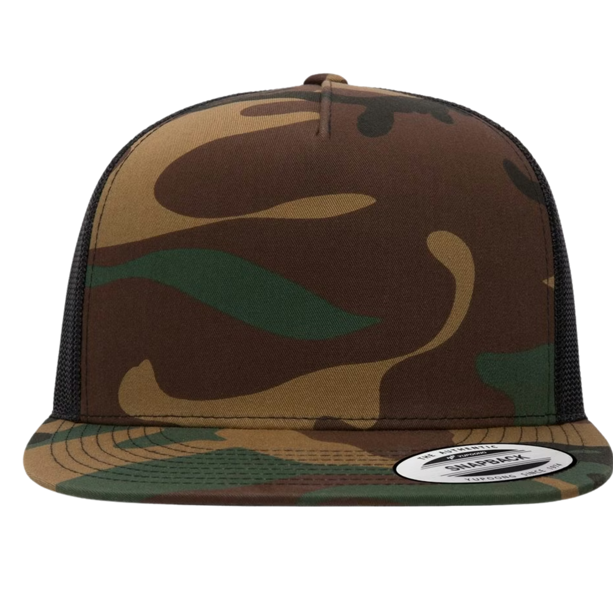 5‑Panel Flat Bill Trucker Cap