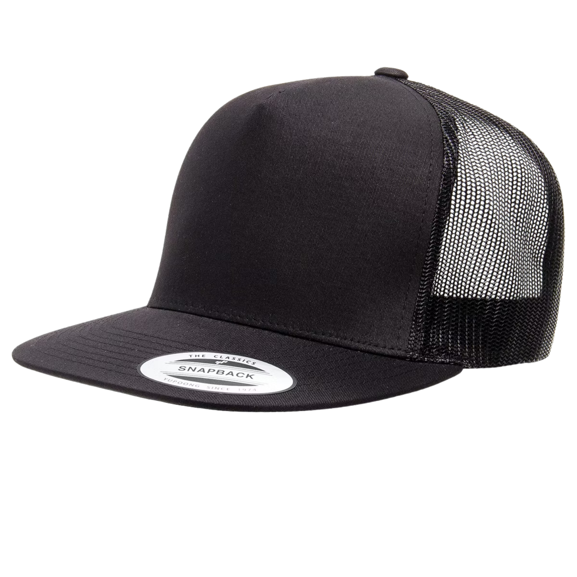 5‑Panel Flat Bill Trucker Cap