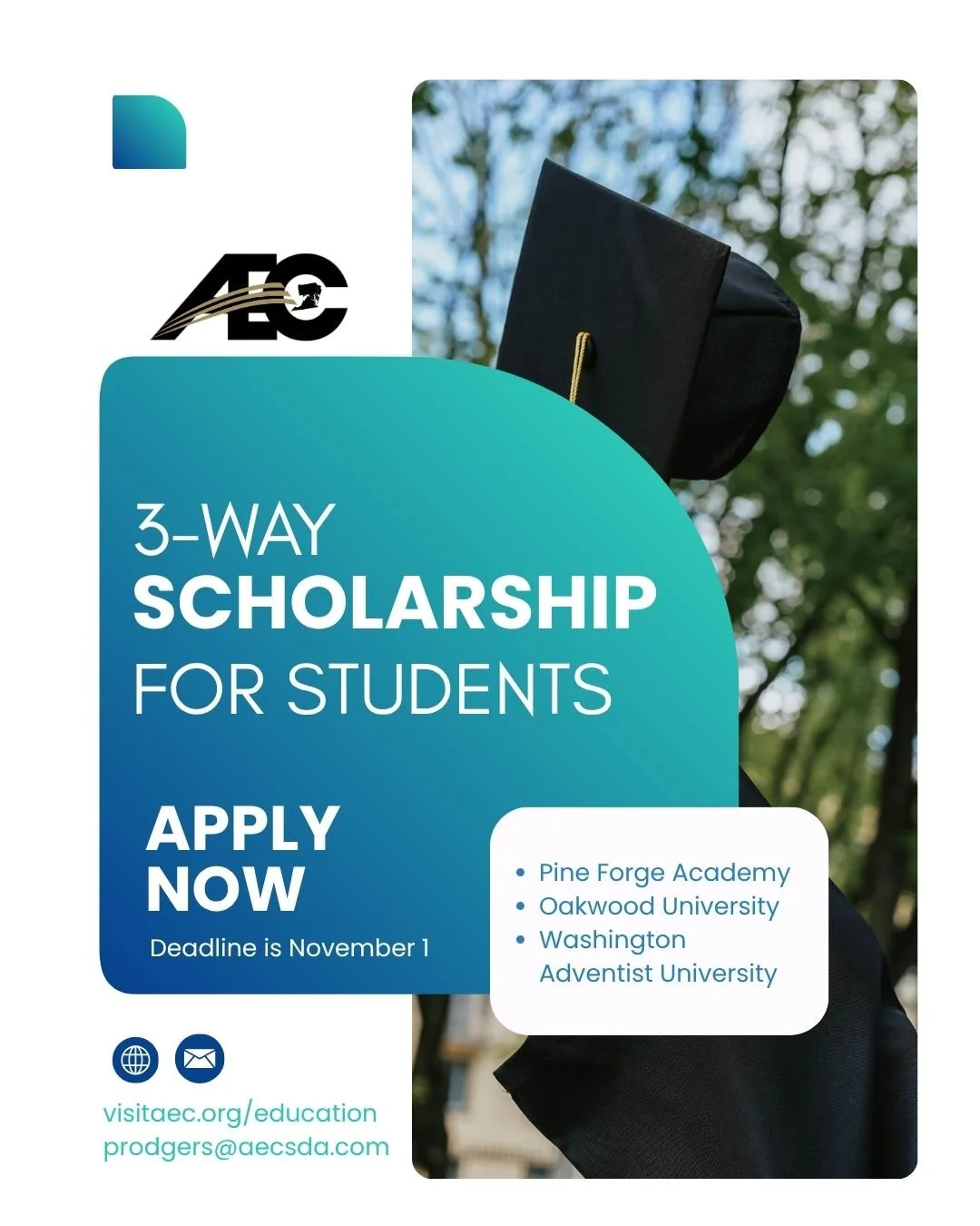 3-Way Scholarship Information Deadline is Nov. 1