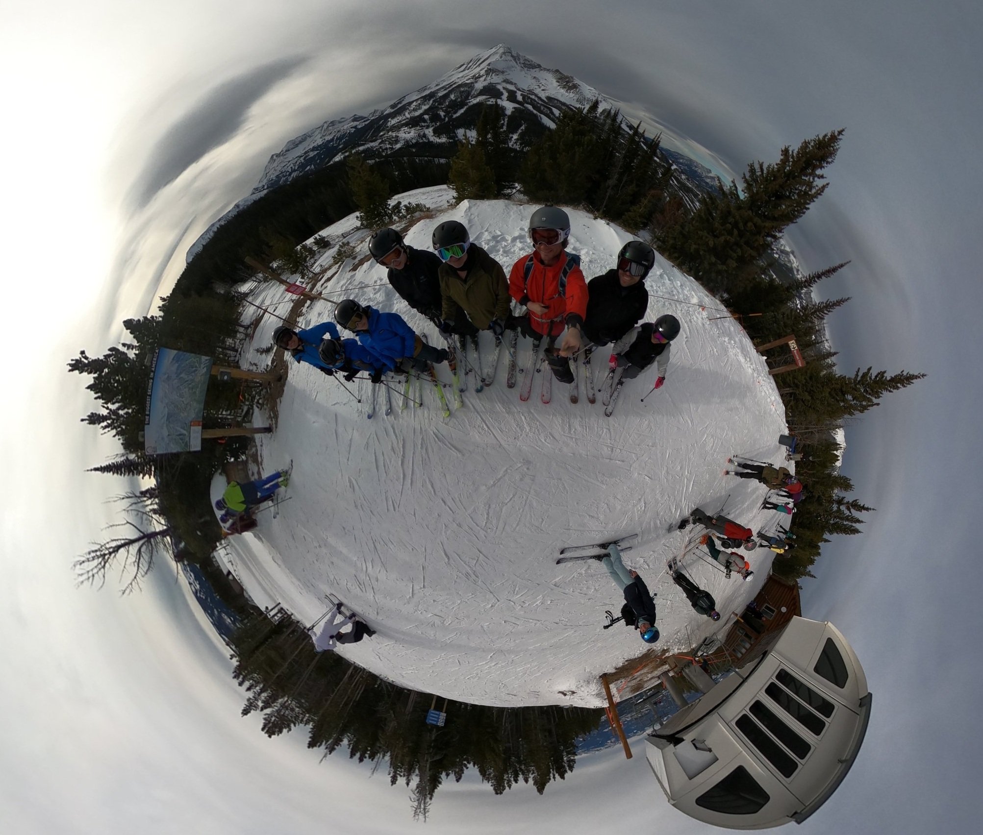 The Top of Andesite Mountain at Big Sky shot with a Gro Pro Max in 360 mode with 5k resolution. Edited in the GoPro Quik app with and IPad Pro