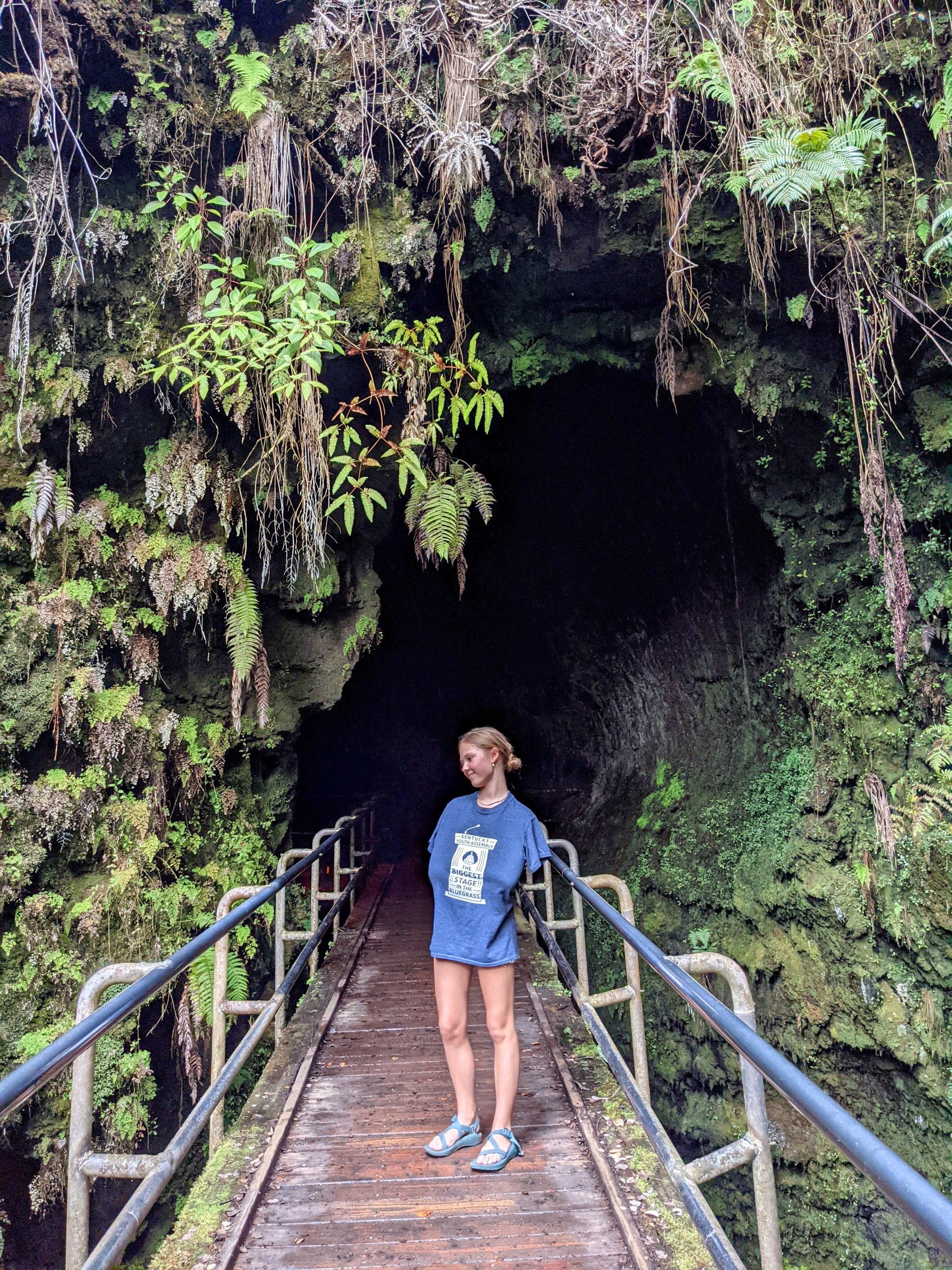  Bailey in the Rain Forest in Hawaii at the Thirston Lava Tube 