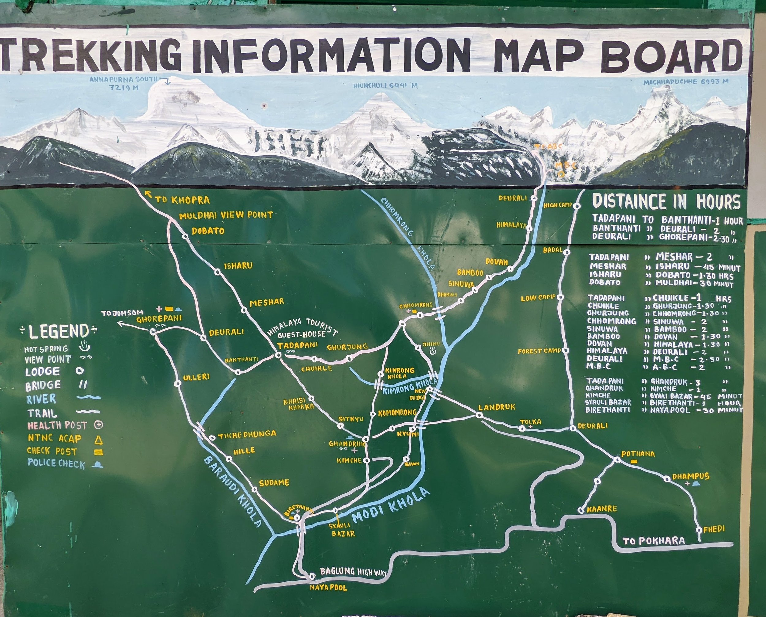 3 day poon hill trek map