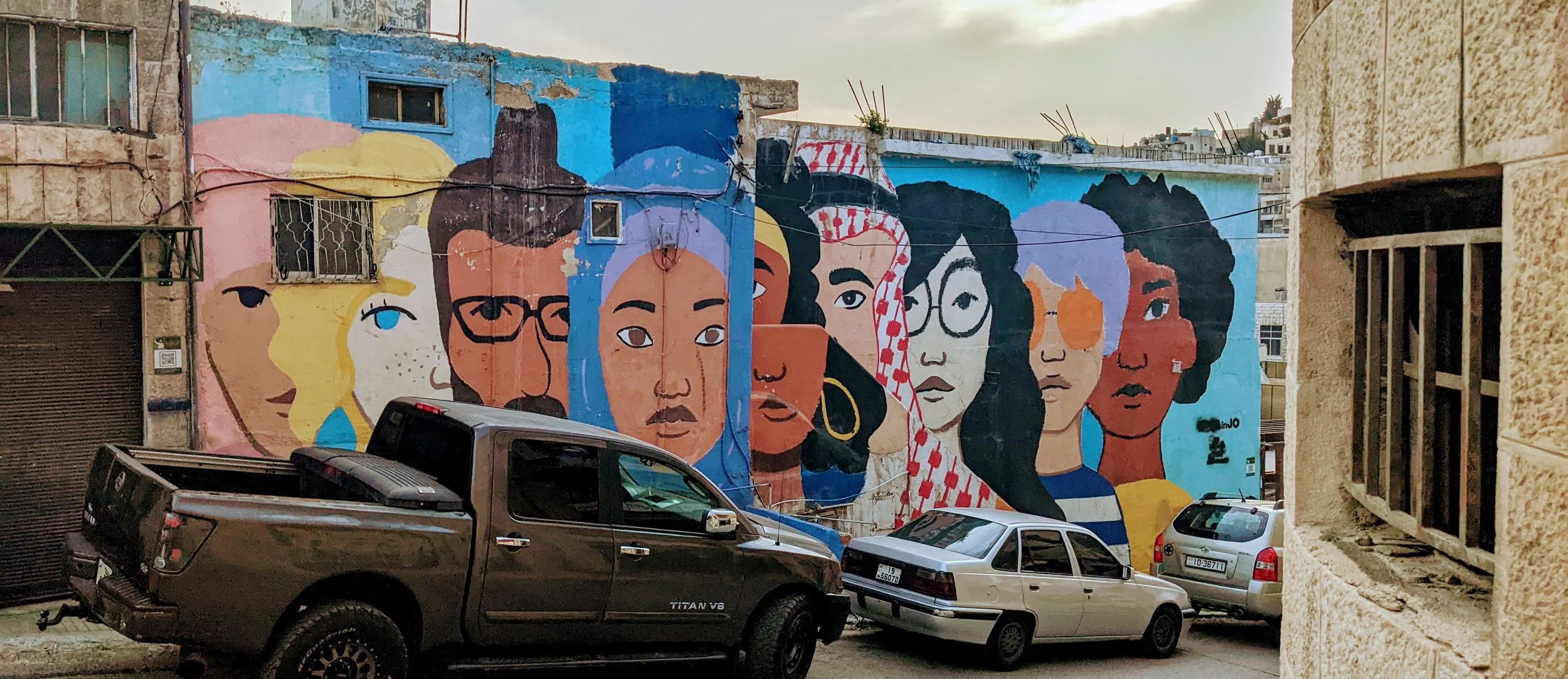 Street art is all over Jabal al Lweibdeh and greatly adds to the cityscape. Amman Jordan