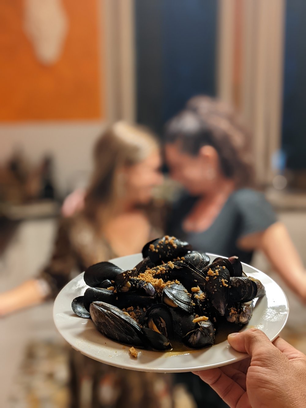  Wendi and Jessica getting intimate with mussels in the foreground 