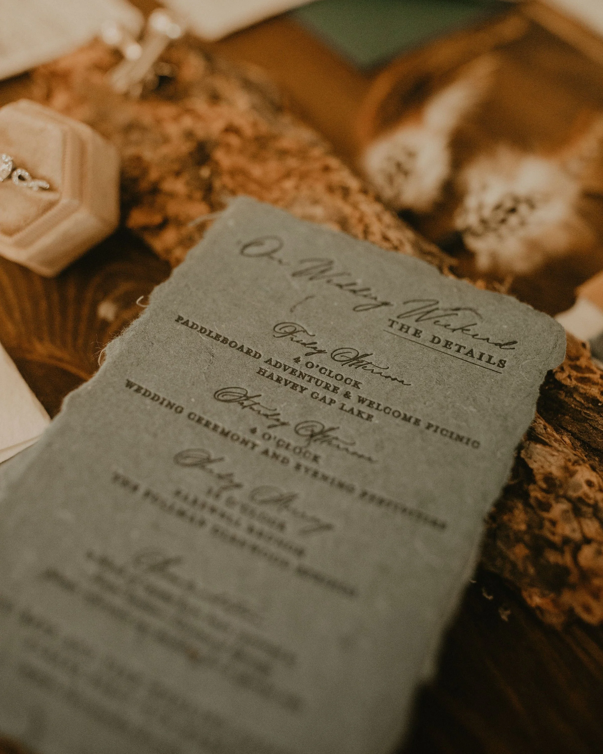custom color handmade paper details card-full letterpress in tonal colors