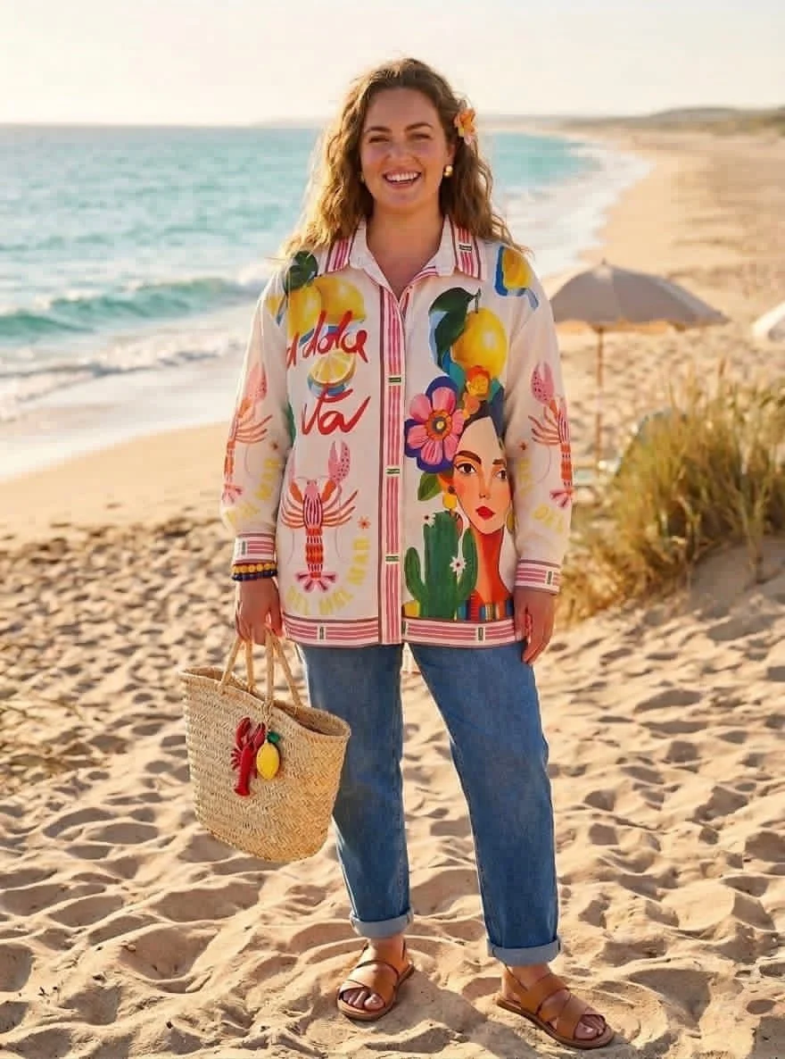 WILLOW TROPICAL PRINT OVERSIZED SHIRT - 7 COLOURS