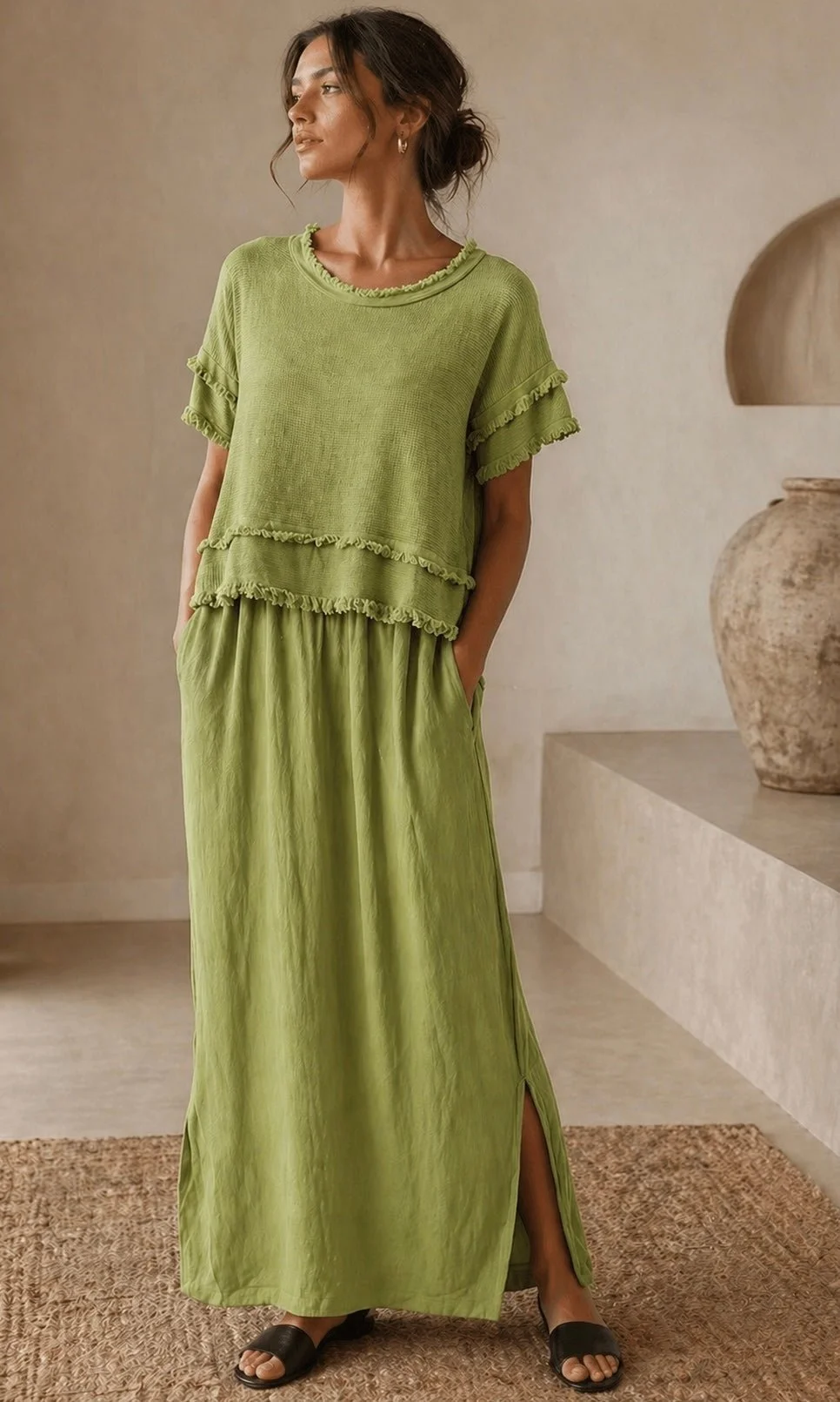 BETSY RAW EDGE DRESS - 8 COLOURS
