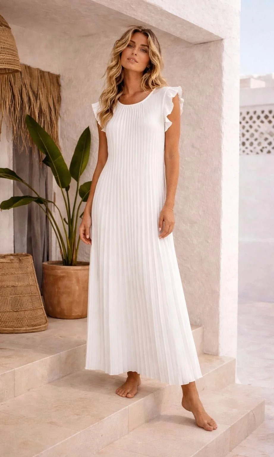 LAUREN PLEATED DRESS - 4 COLOURS