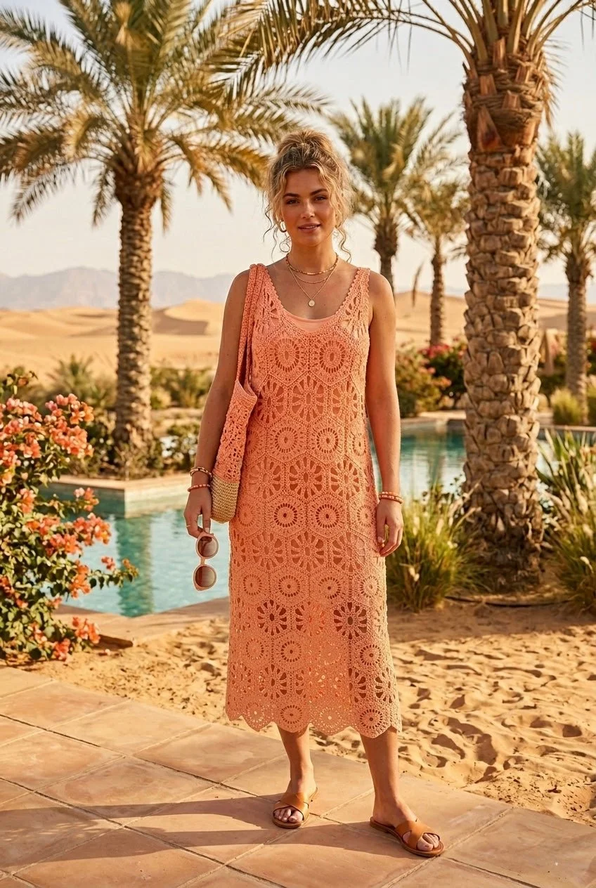 CECILIA CROCHET DRESS - 7 COLOURS